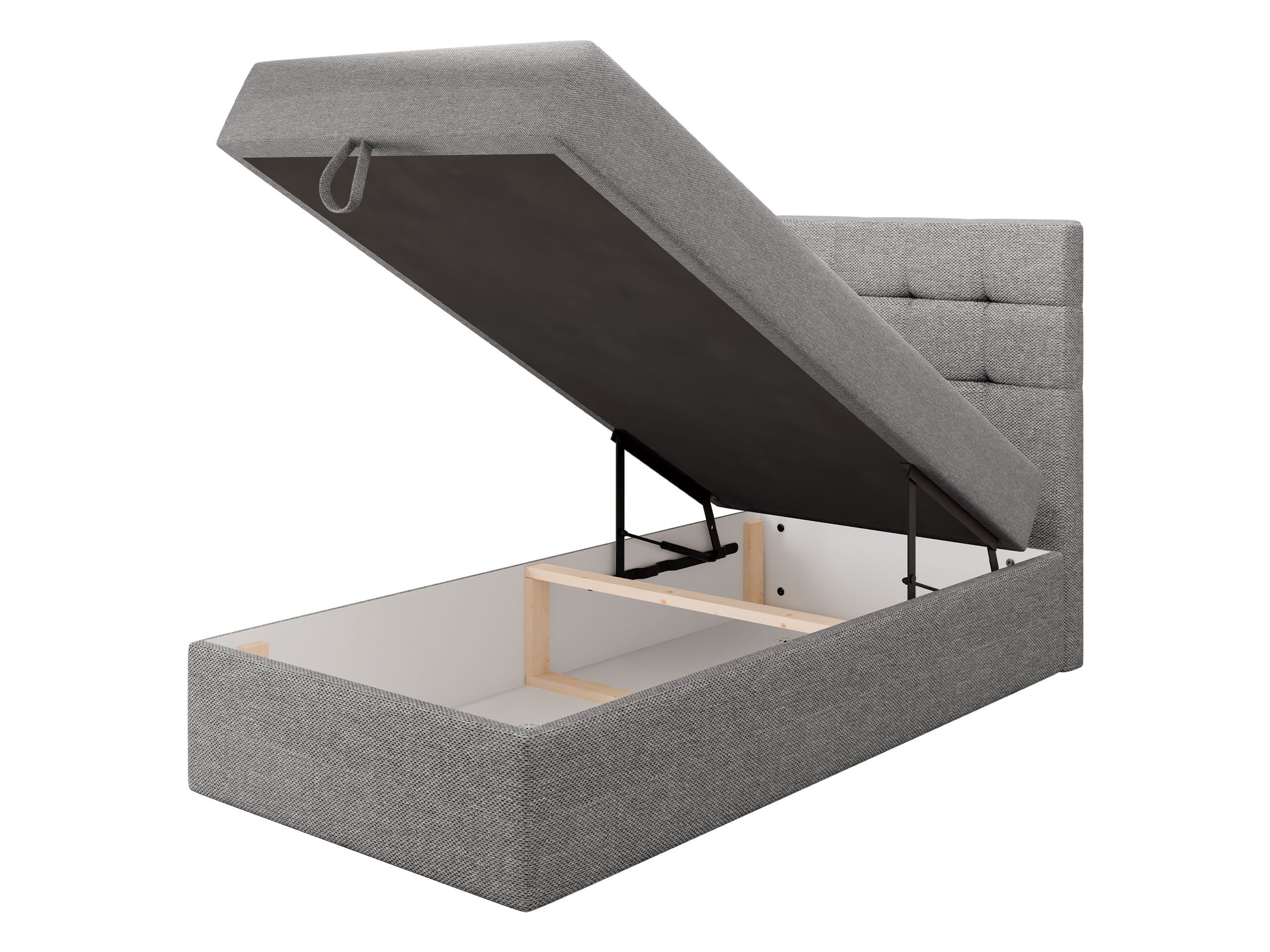 MIRJAN24 Boxspringbett Luanda Single (Bonell-Matratze und Topperr), mit Bettkasten, Gepolstert Kopfteil