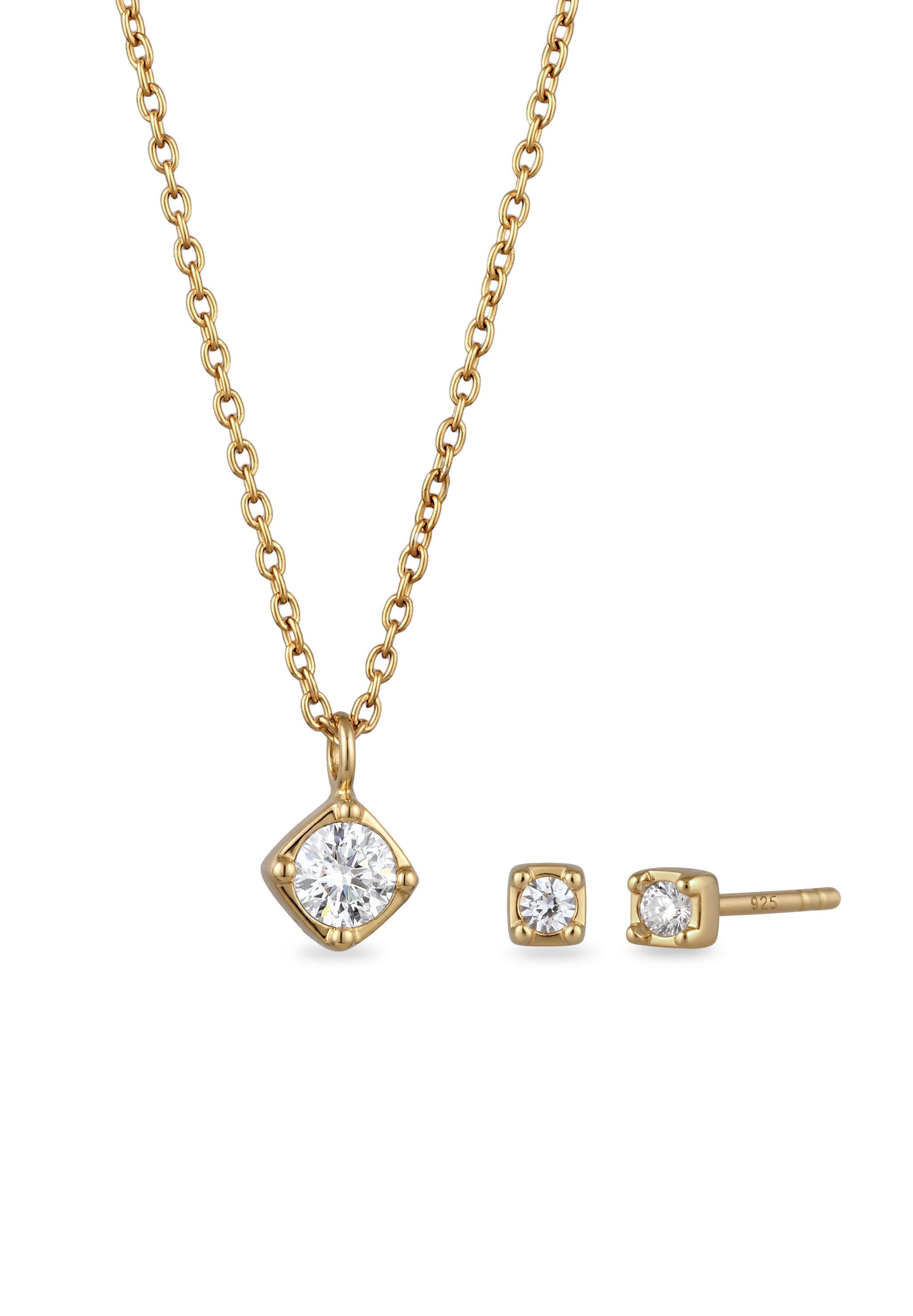 Elli Schmuckset mit Kristallen von Swarovski® Weiß 925 Sterling Silber