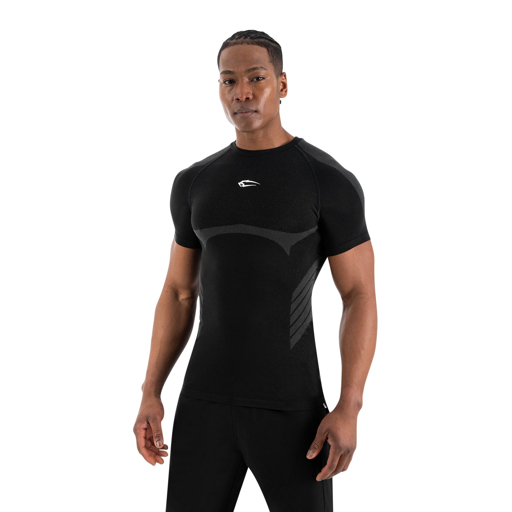 Smilodox T-Shirt Carnos, Compression Shirt Herren, Gymshirt, Seamless, Training Compression Fit, Seamless, atmungsaktiv, Body Mapping, Stretch