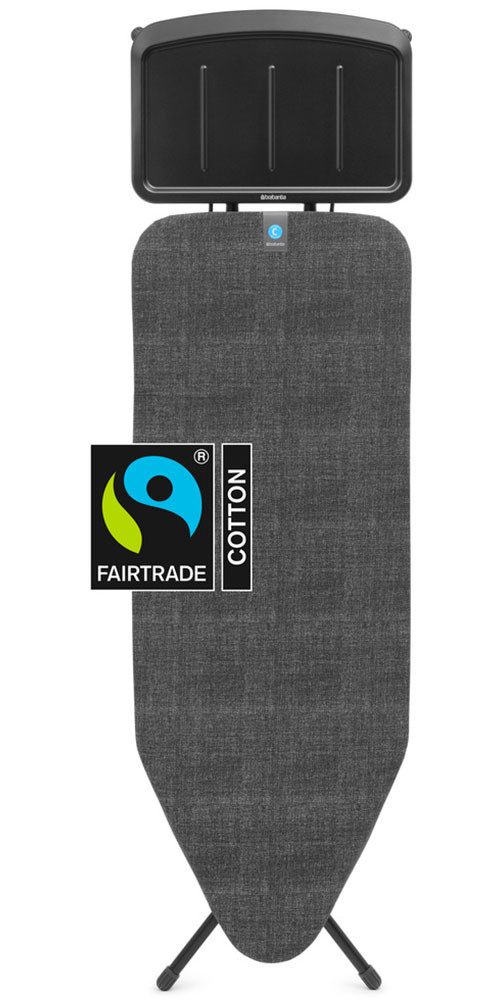 Brabantia Bügelbrett Bügeltisch C, 124 x 45 cm, Dst-Ablage Solide, Bügelfläche 124x45 cm, Fairtrade-zertifiziert
