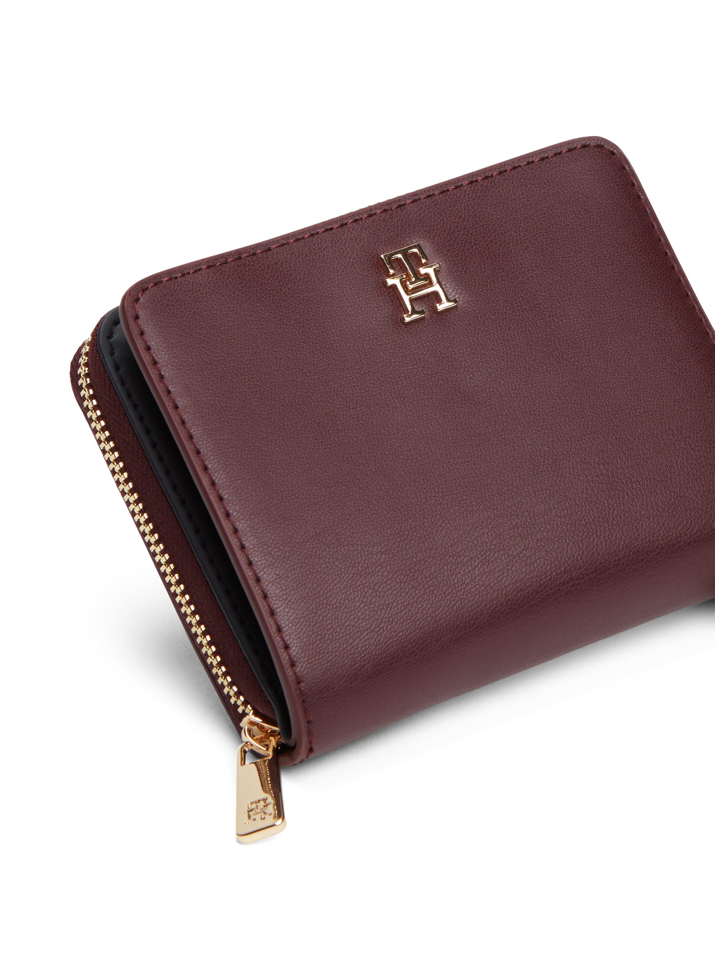 Tommy Hilfiger Geldbörse TH ICON MED ZA FLAP, Damen Geldbeutel, Portemonnai mit edlem TH-Logoemblem