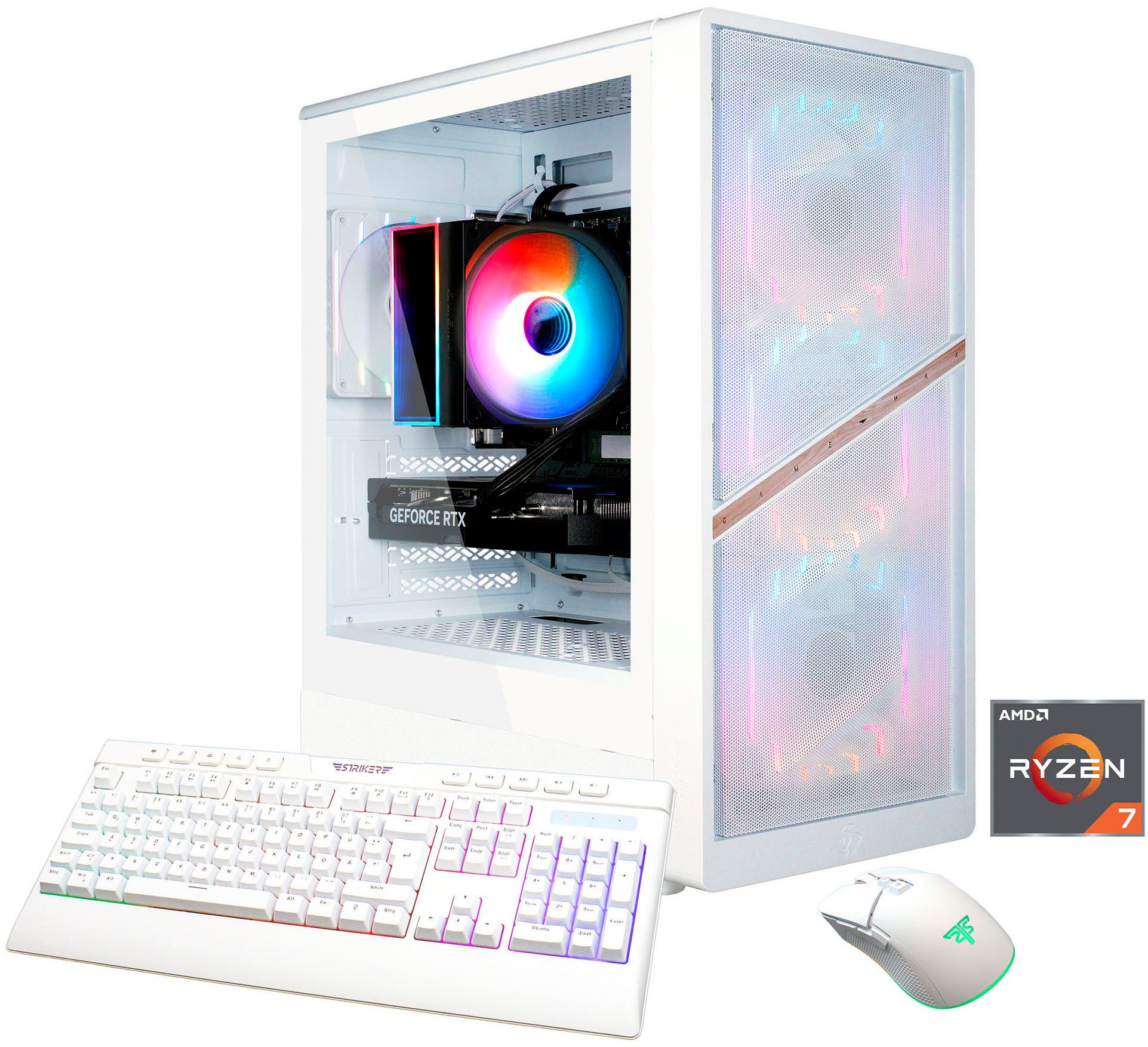 GAMEMAX AERIS MW 8173 AMD Ryzen 7 9700X 32GB DDR5 1TB SSD RTX 5070 Gaming-PC (AMD Ryzen 7 9700X, RTX 5070, 32 GB RAM, 1000 GB SSD, Luftkühlung aktiv, Windows 11, DDR5 RAM)
