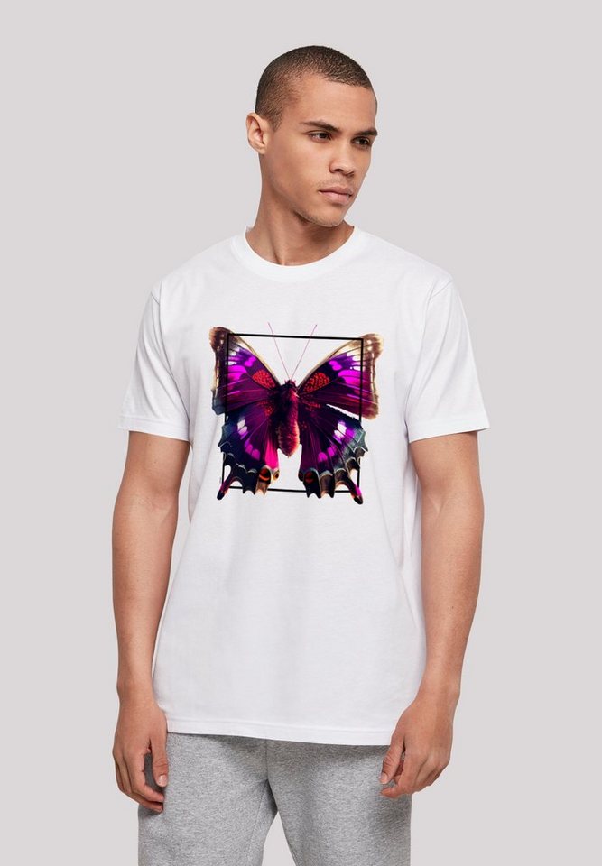 F4NT4STIC T-Shirt Pink Schmetterling TEE UNISEX Print, Sehr weicher  Baumwollstoff mit hohem Tragekomfort