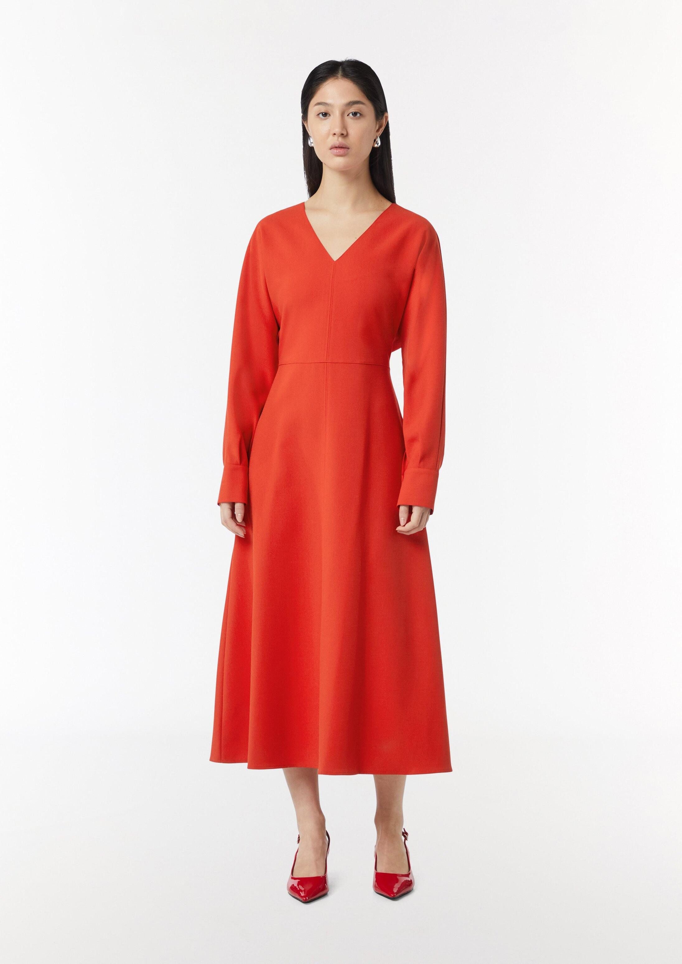 comma Maxikleid Kleid Fließendes Crepe-Kleid mit Fledermausarm