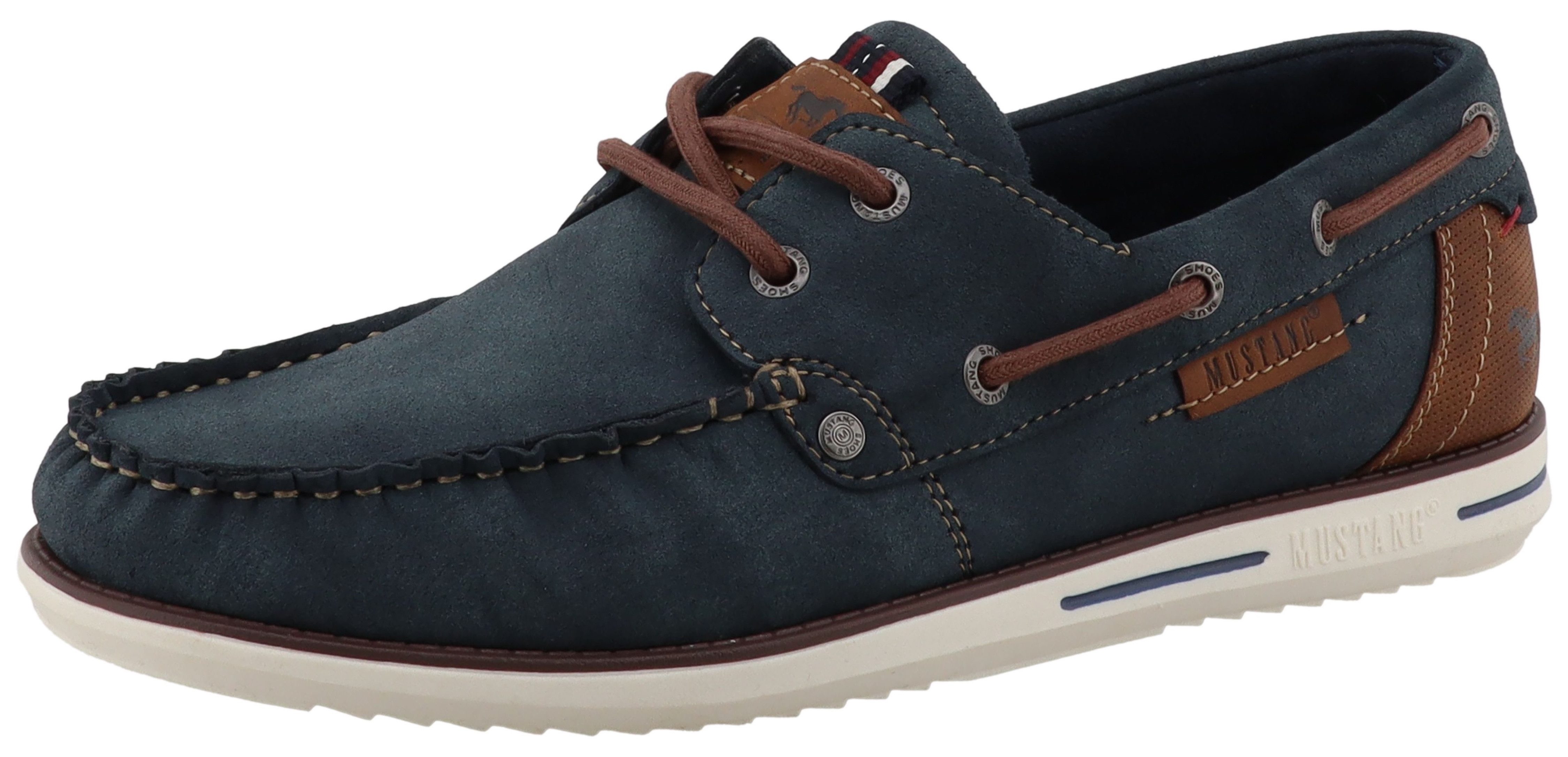 Mustang Shoes Orlando Bootsschuh Schnürschuh, Freizeitschuh mit modischen Ösen und Durchzügen