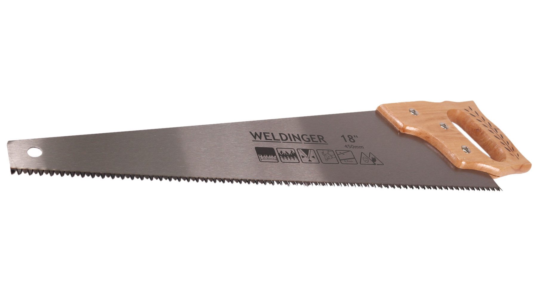 WELDINGER Handsäge Handsäge Fuchsschwanz 450 mm Holzgriff Zähne gehärtet Dreifachschliff – Bild 4 von 4