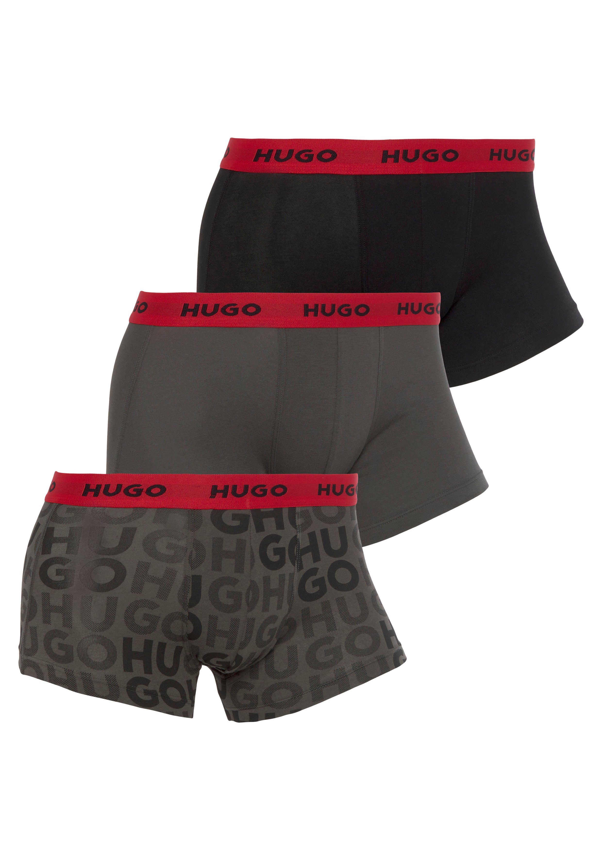 HUGO Trunk TRUNK TRIPLET DESIGN (Packung, 3er Pack) mit elastischem Bund Dark-Grey