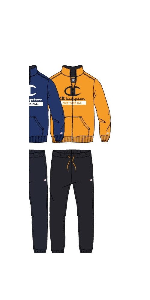 Trainingsanzug (Jacke&Hose aus Baumwolle) mit New York-Logo gelb/schwarz Kinder