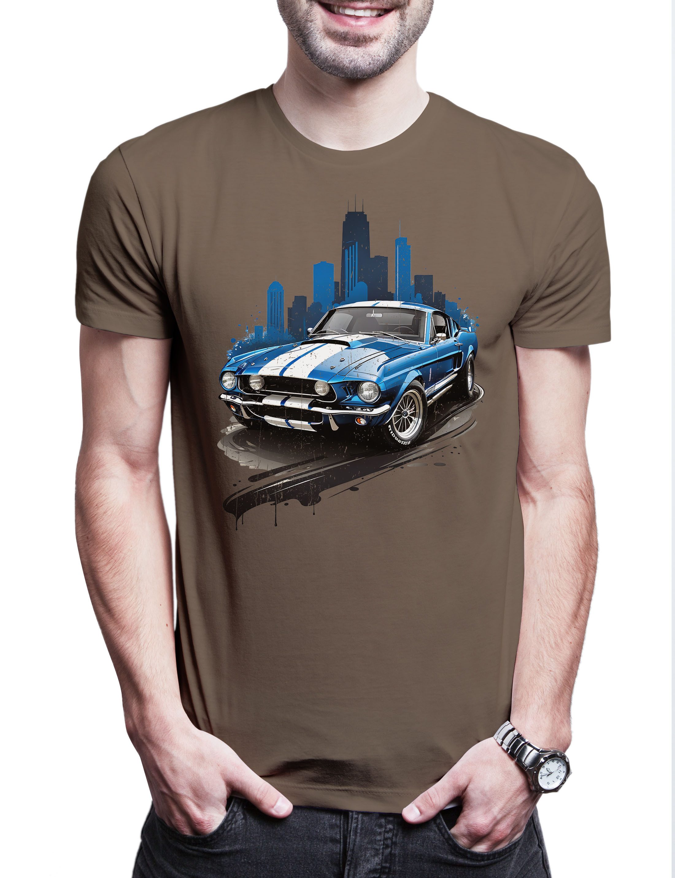 Urban Backwoods Print-Shirt Shelby Herren T-Shirt Mustang Eleanor Muscle Au günstig online kaufen