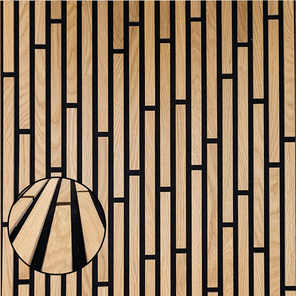 wodewa GmbH Wandpaneel - Akustikpaneel Akzent -, BxL: 16x120 cm, 0,19 qm, (Stück, 0,19 m) 3D-Optik, Schallreduzierung