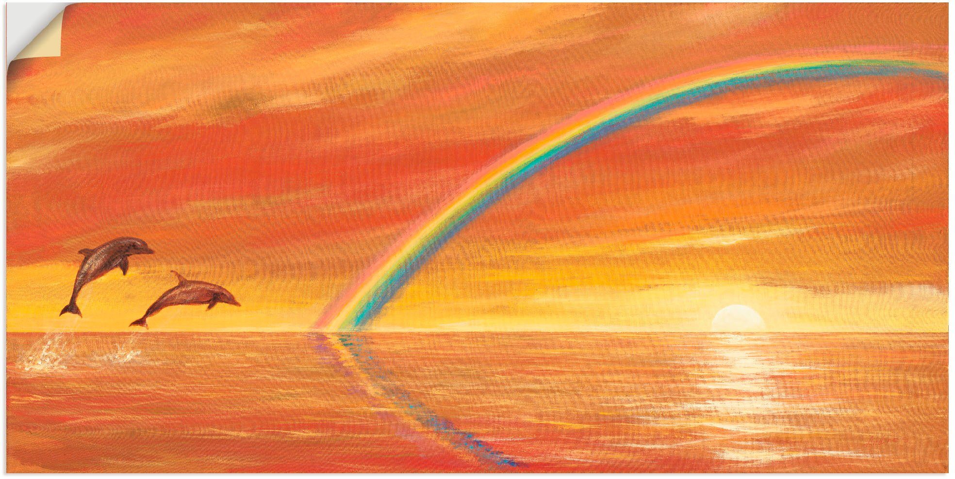 versch. Wassertiere Alubild, Wandbild Wandaufkleber (1 über Meer, Artland oder als Größen St), dem in Leinwandbild, Poster Regenbogen