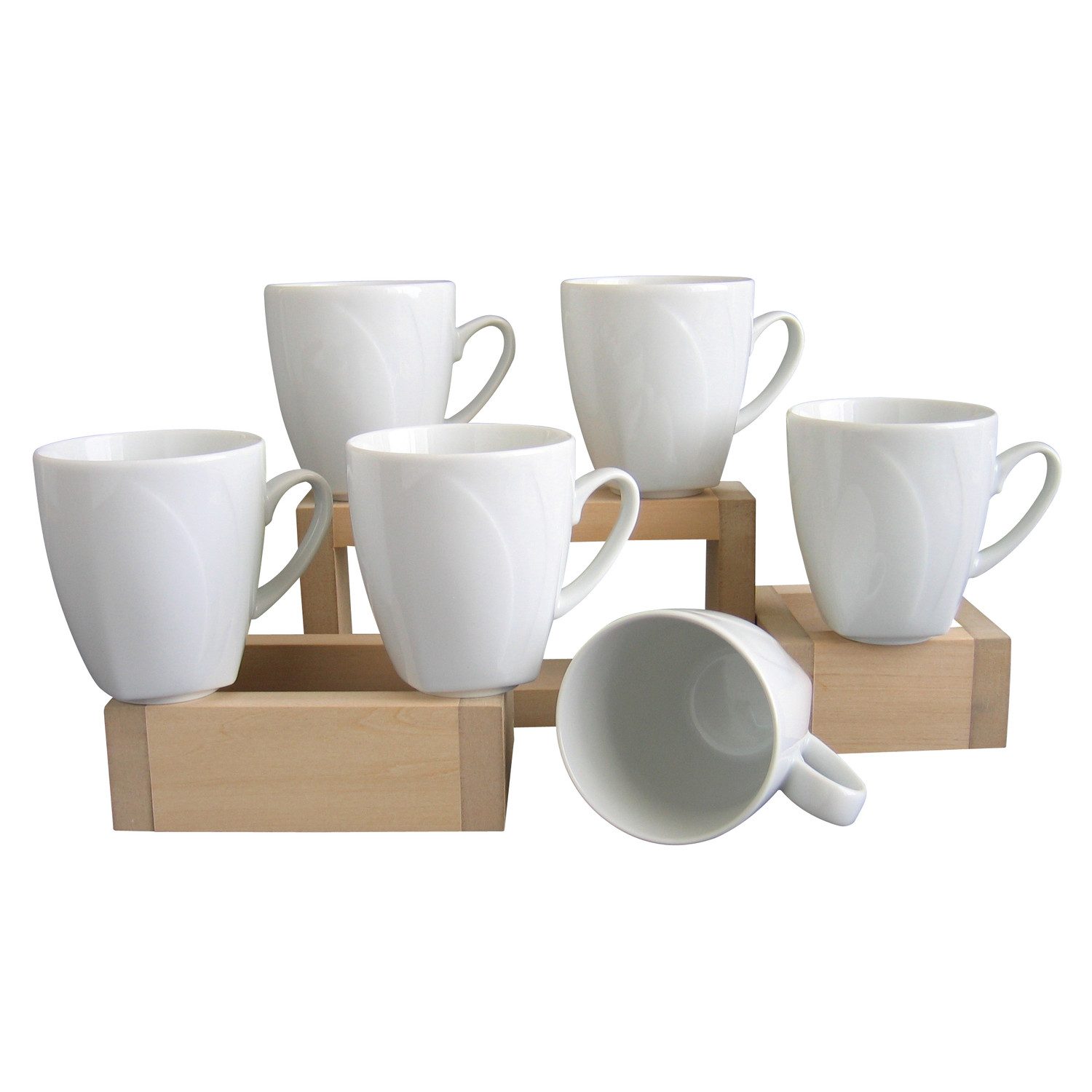 CreaTable Becher Kaffeebecher, weiß, 6-tlg., Porzellan