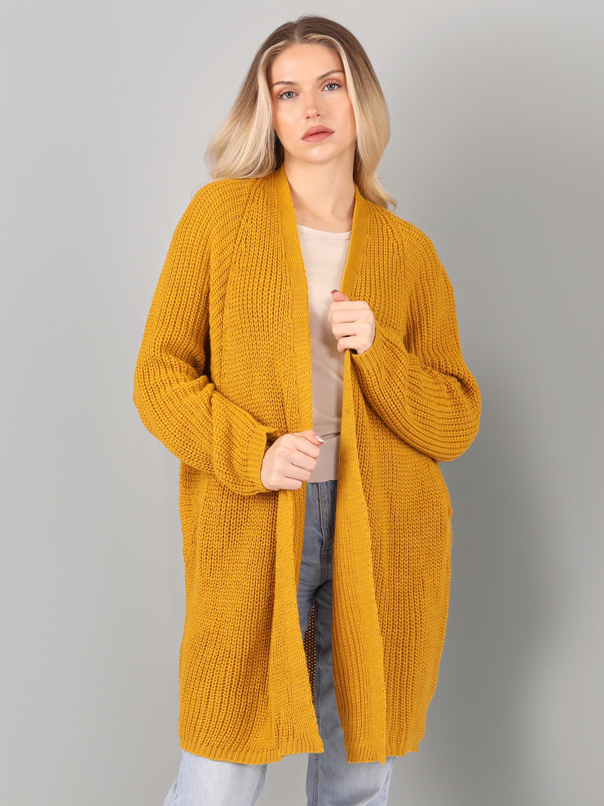 YC Fashion & Style Cardigan Grobstrick-Cardigan im Oversize-Look – One Size (36–52) (1-tlg) in Unifarbe