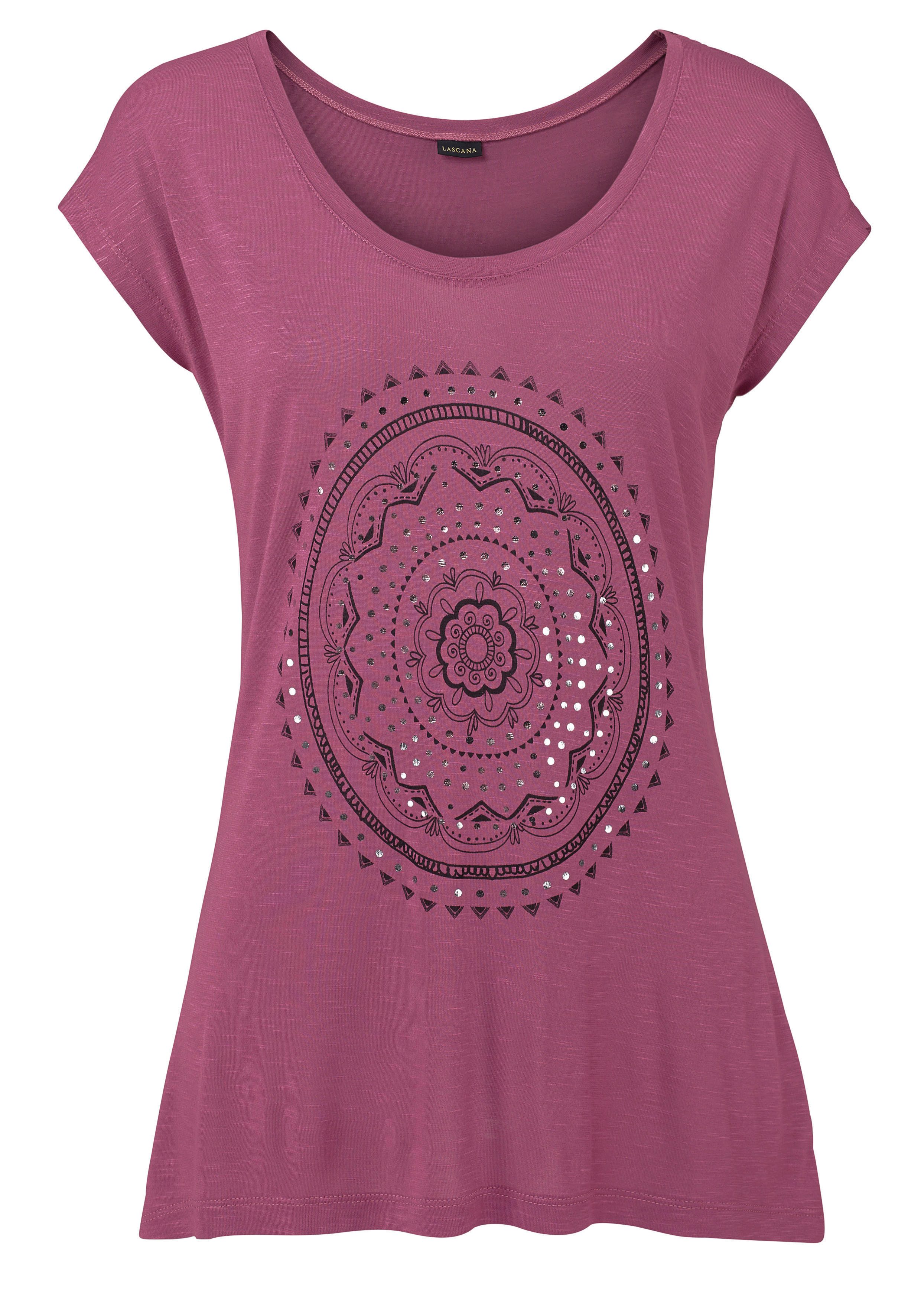 LASCANA Strandshirt mit Print und glänzendem Effekt, Ethno-Look, casual. € 29,99