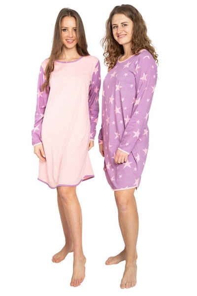 Consult-Tex Nachthemd Damen Nachthemd 2 Stück Packung DW111 (Spar Set, 2er Packung, 2er-Pack) bequem zu tragen, hautschonend