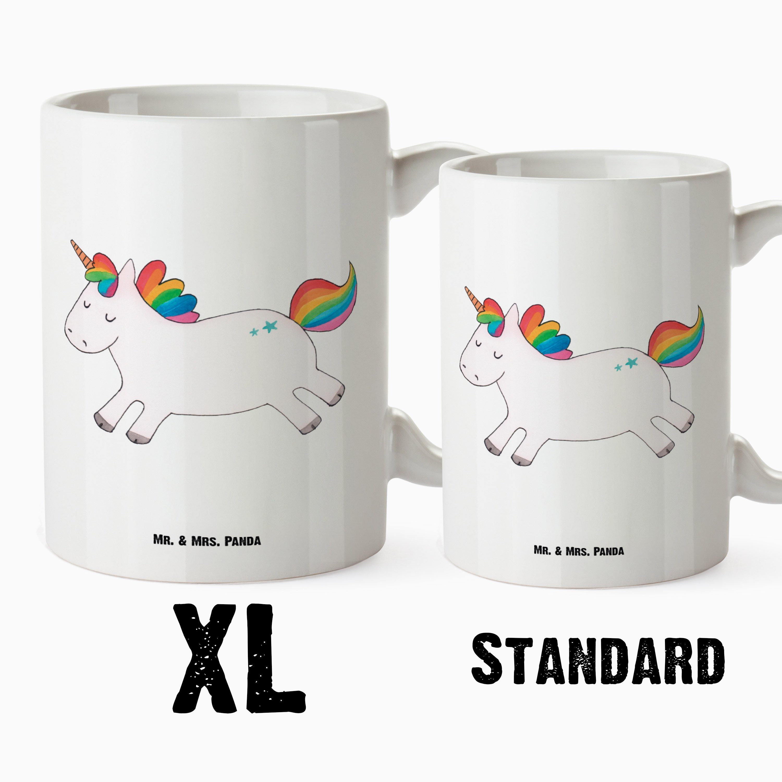 & Keramik Einhörner, Tasse Mrs. Einhorn Happy Tasse - Teetasse, Weiß Einhorn Mr. Geschenk, XL XL Panda - Deko,