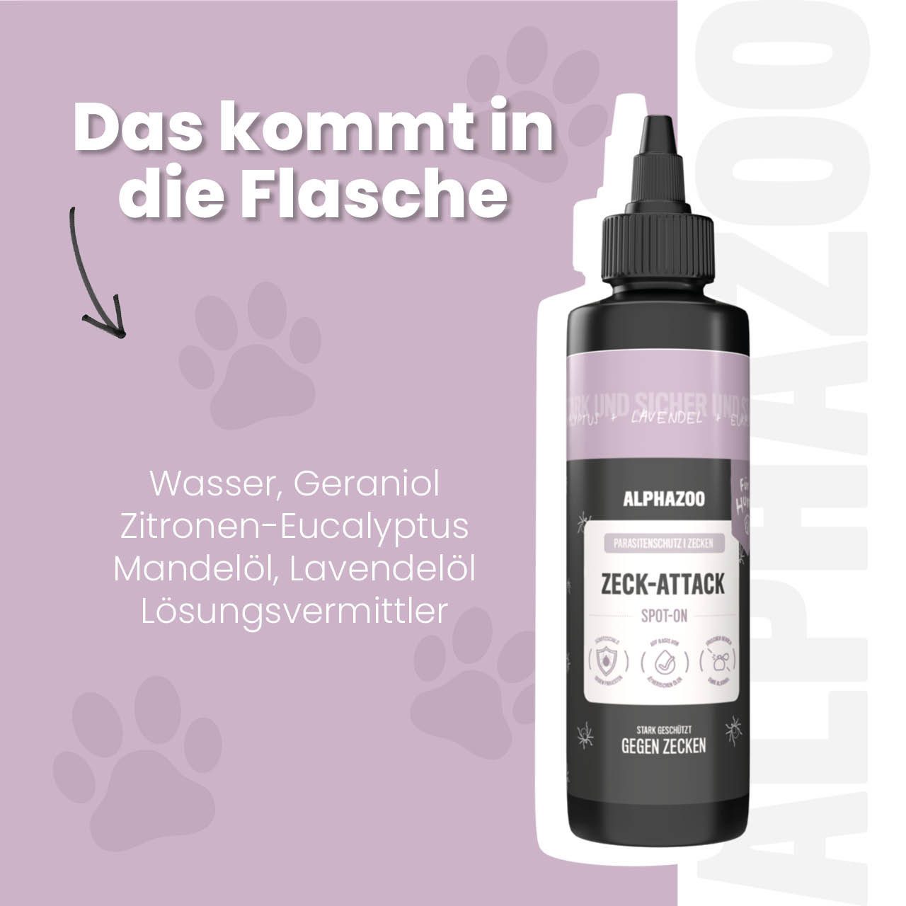 ALPHAZOO Zeckenschutzmittel ZeckAttack Spot-On für Hunde 100 ml, 100 ml, 1-St., Starker Zeckenschutz gegen Zecken, Effizientes Zeckenmittel
