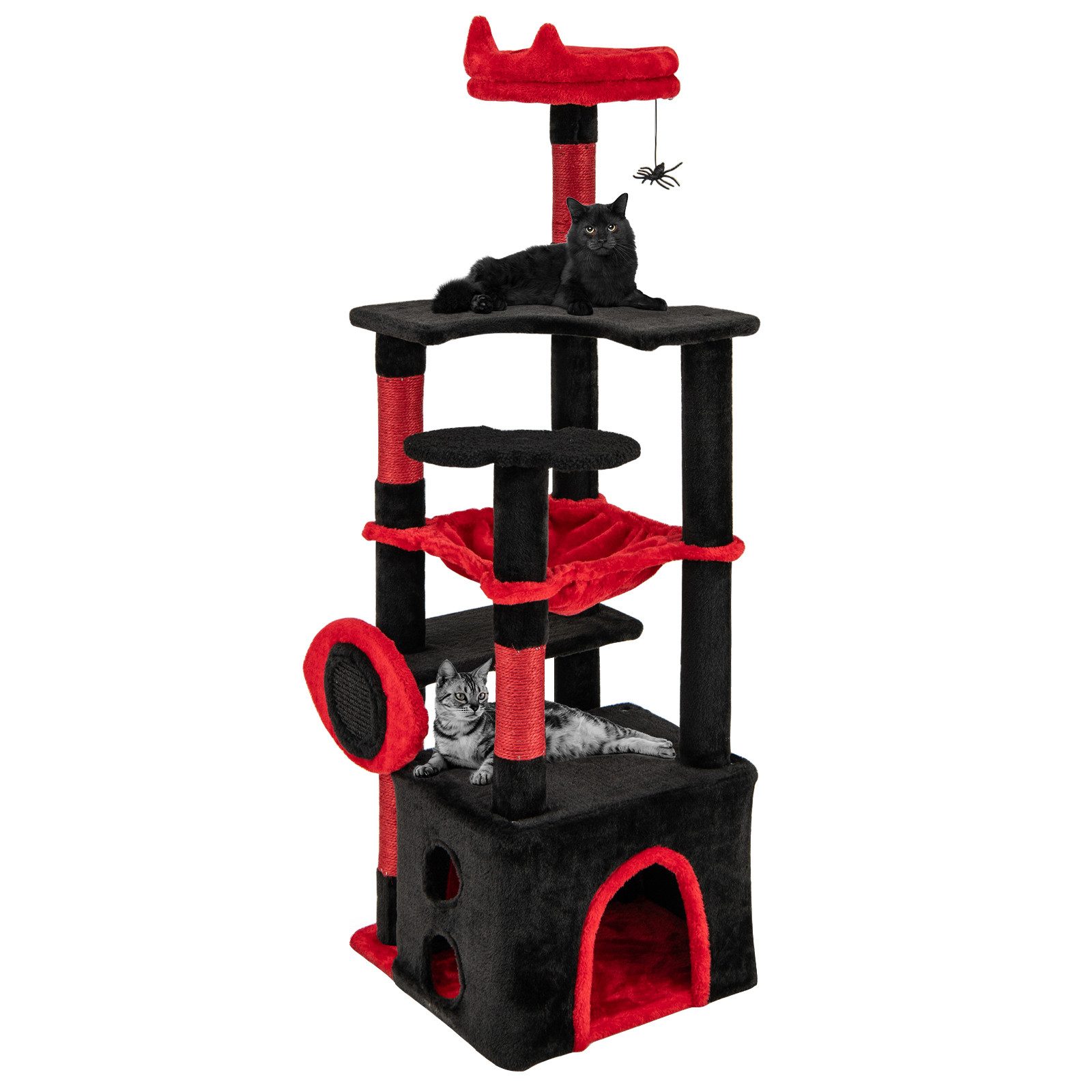 COSTWAY Kratzbaum, Katzenbaum mit Höhle, Hängematte, günstig online kaufen