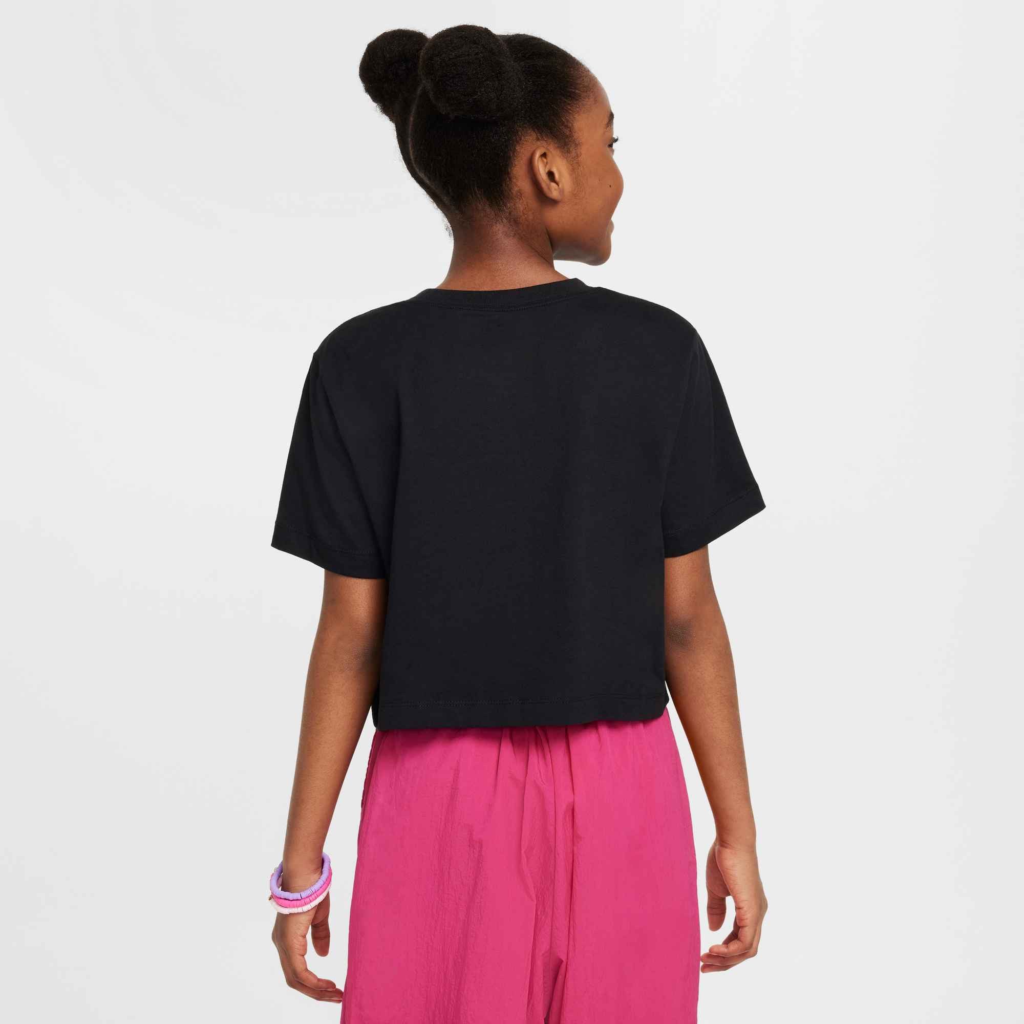 Nike Sportswear Laufshirt Nike Sportswear Big Kids' (Girls) Cropped T-Shirt für Jugendliche, für sportliche Aktivitäten, aus weicher Baumwolle