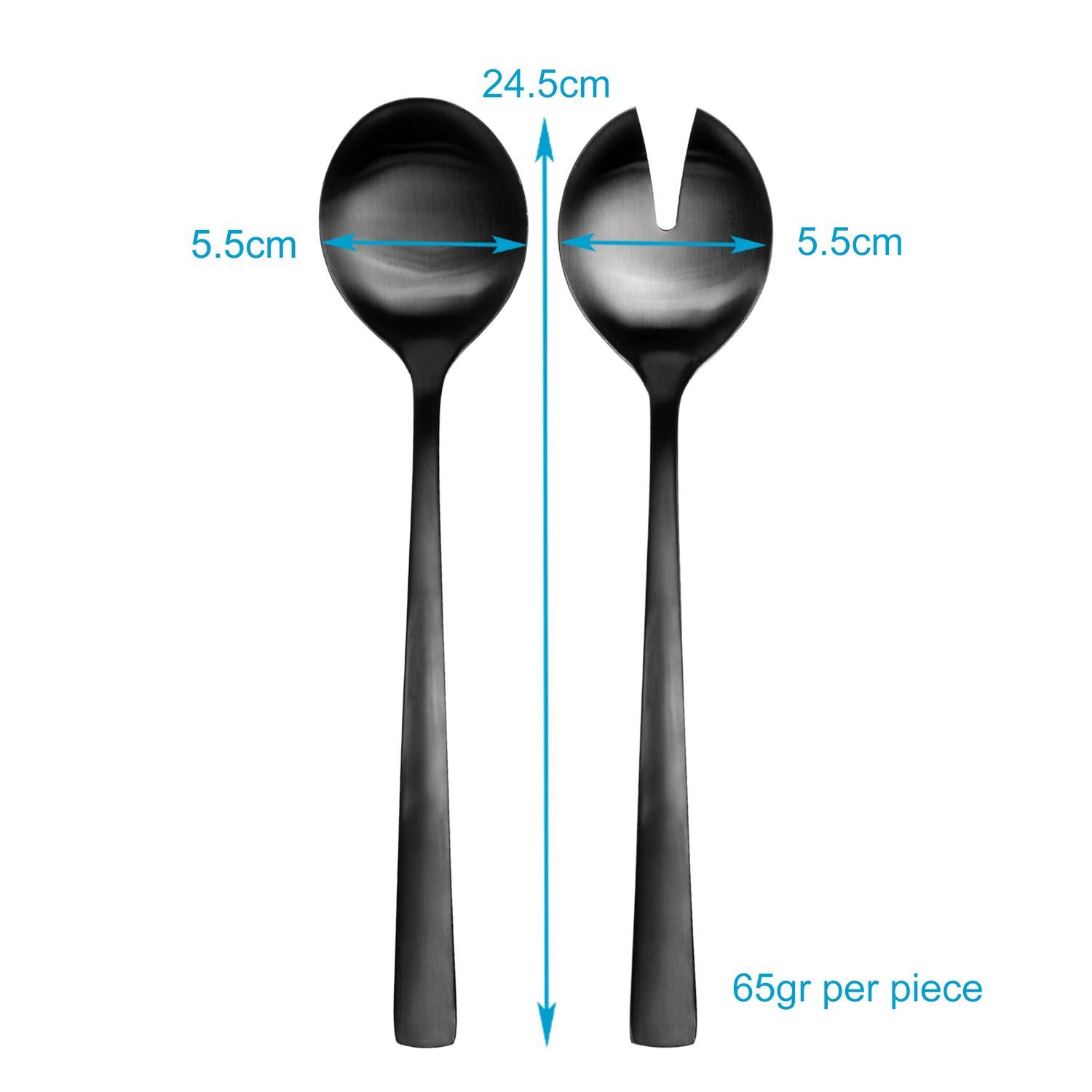 Intirilife Salatbesteck (Set, 2-tlg., 1x Salatgabel, 1x Servierlöffel), Salatbesteck Set Edelstahl 2-teilig mit Salatgabel Servierlöffel