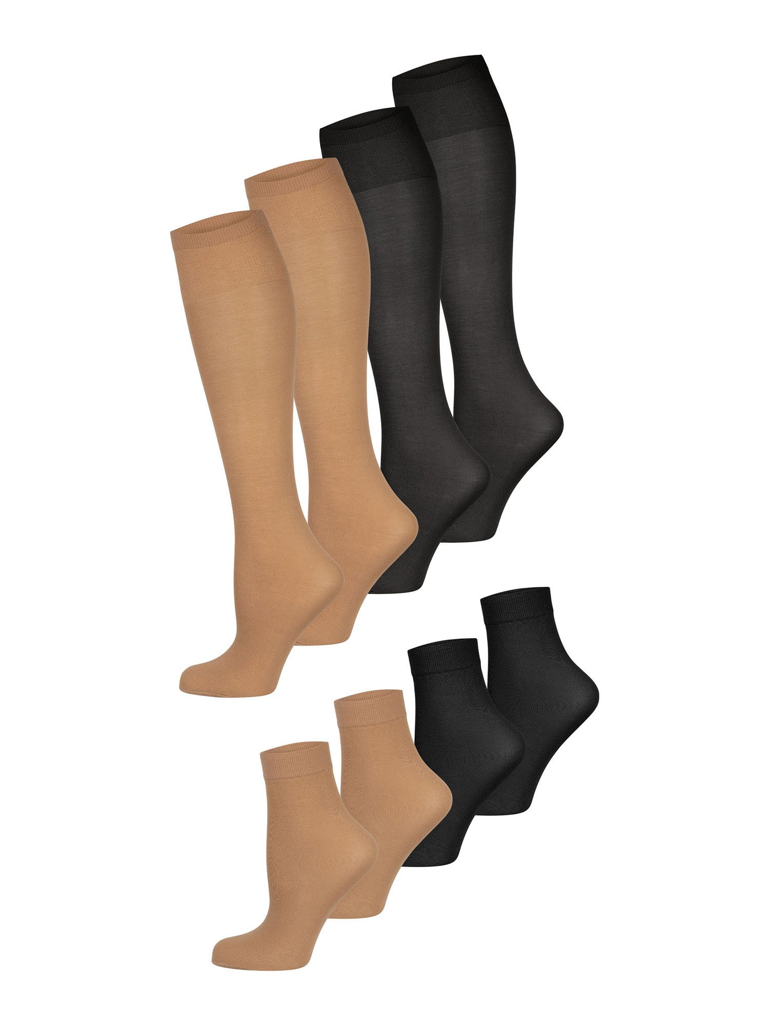 Nur Die Basicsocken Strümpfe & Söckchen Cotton 60 DEN (8-Paar) Socken, Baumwollsocken, Alltagsocken