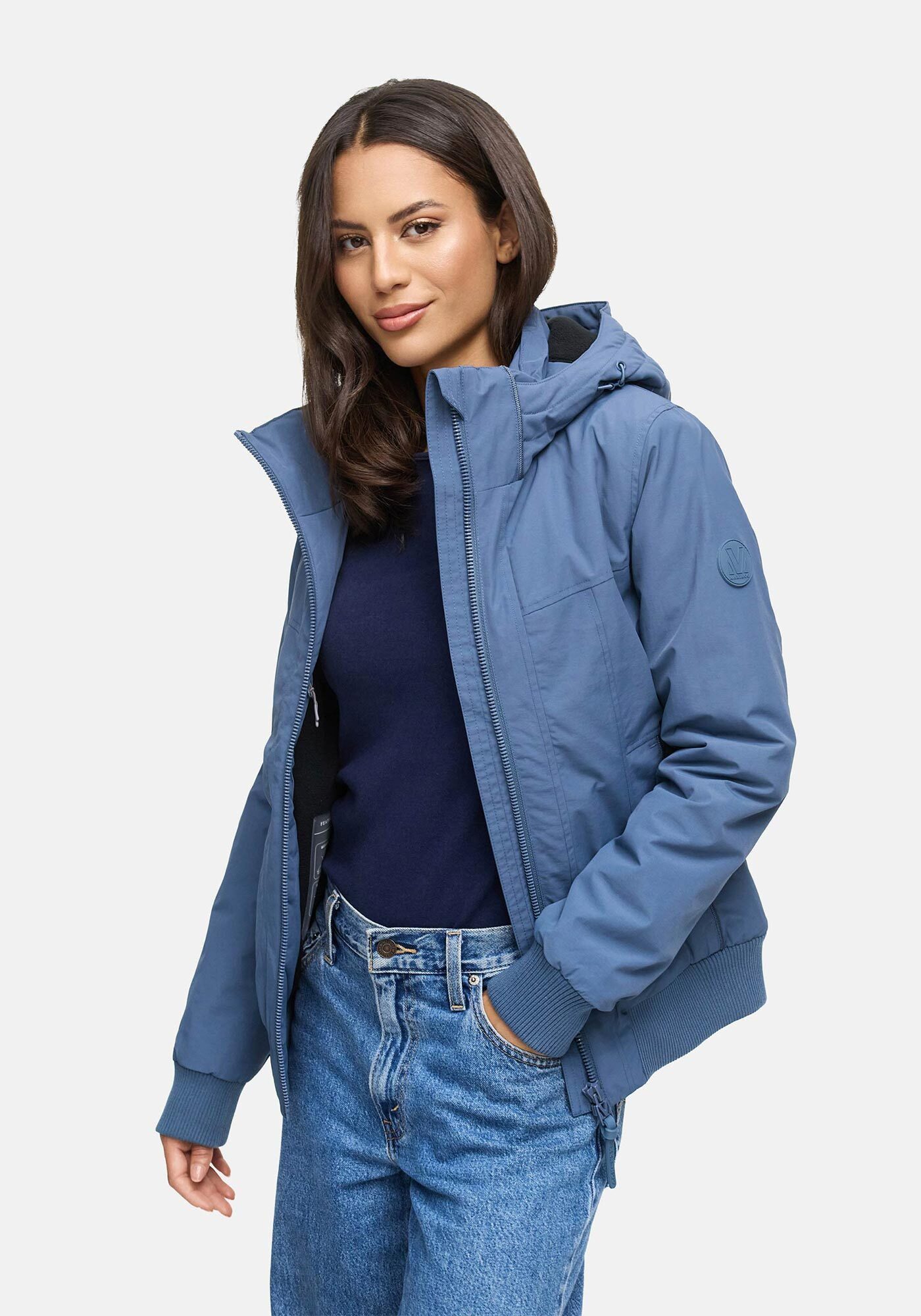 Marikoo Winterjacke Mooni 16 Gefütterte Übergangsjacke mit Kapuze und Kordelzug