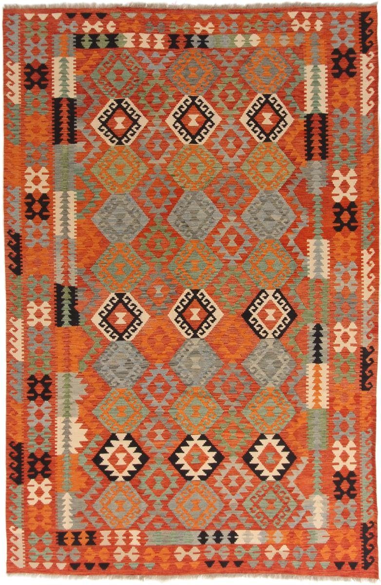 Orientteppich Kelim Afghan 199x299 Handgewebter Orientteppich, Nain Trading, rechteckig, Höhe: 3 mm | Kurzflor-Teppiche