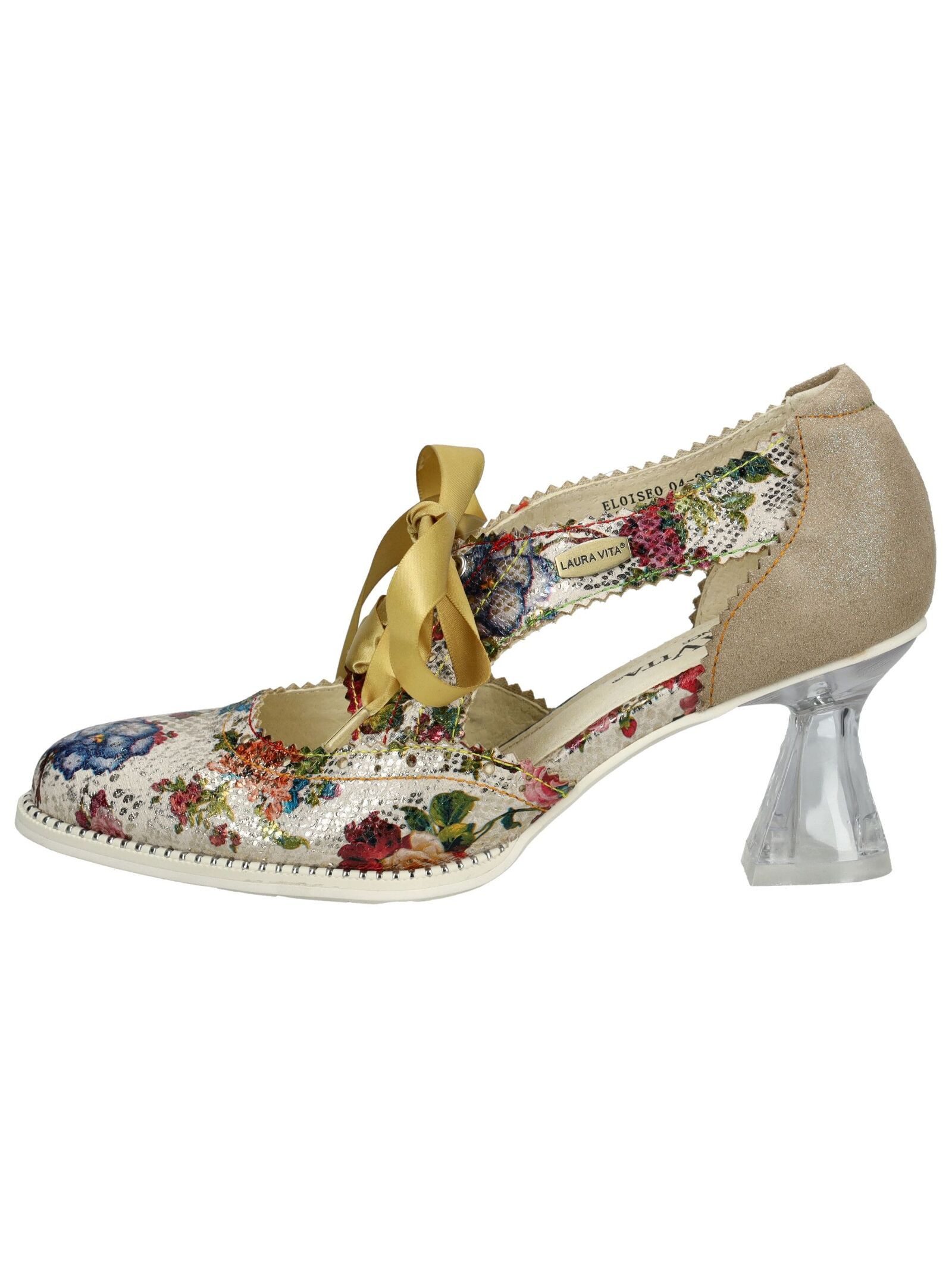LAURA VITA Pumps Leder/Textil Schnürpumps günstig online kaufen