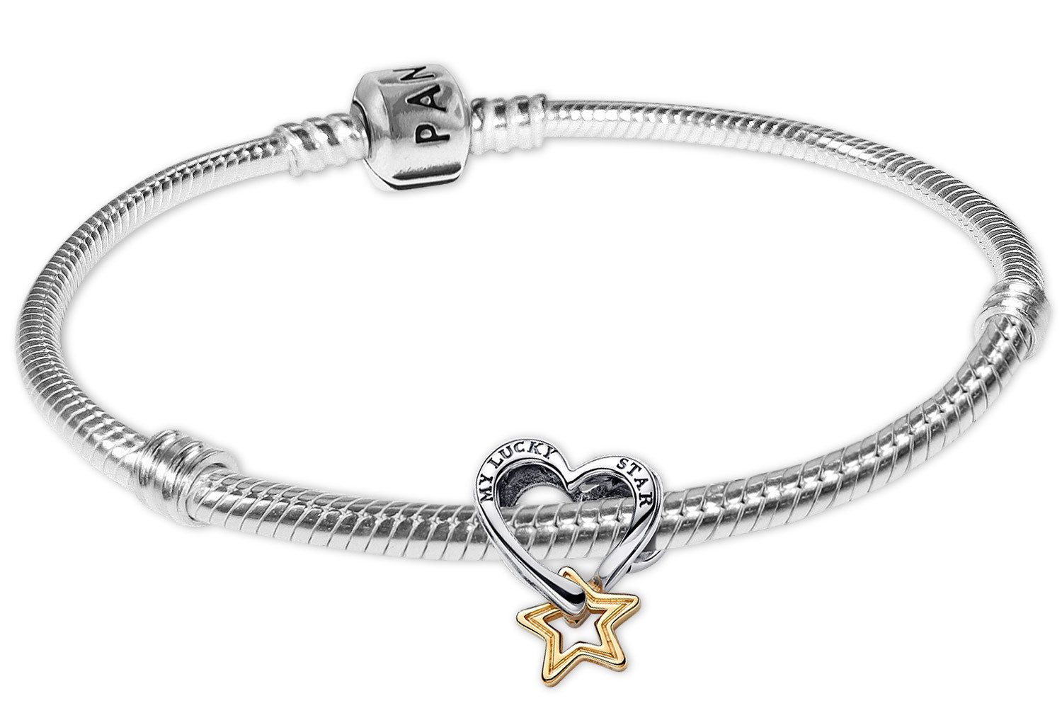 Pandora Charm-Armband Geschenkset Glücksstern und Herz günstig online kaufen