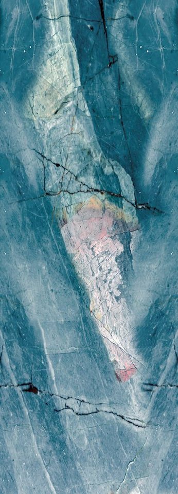 queence Vinyltapete Marmor-Blau, Steinoptik, 90 x 250 cm, selbstklebend