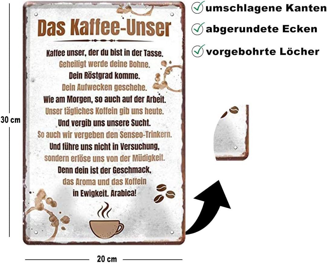 schilderkreis24 Metallschild Blechschild Kaffee-Unser 20x30cm günstig online kaufen