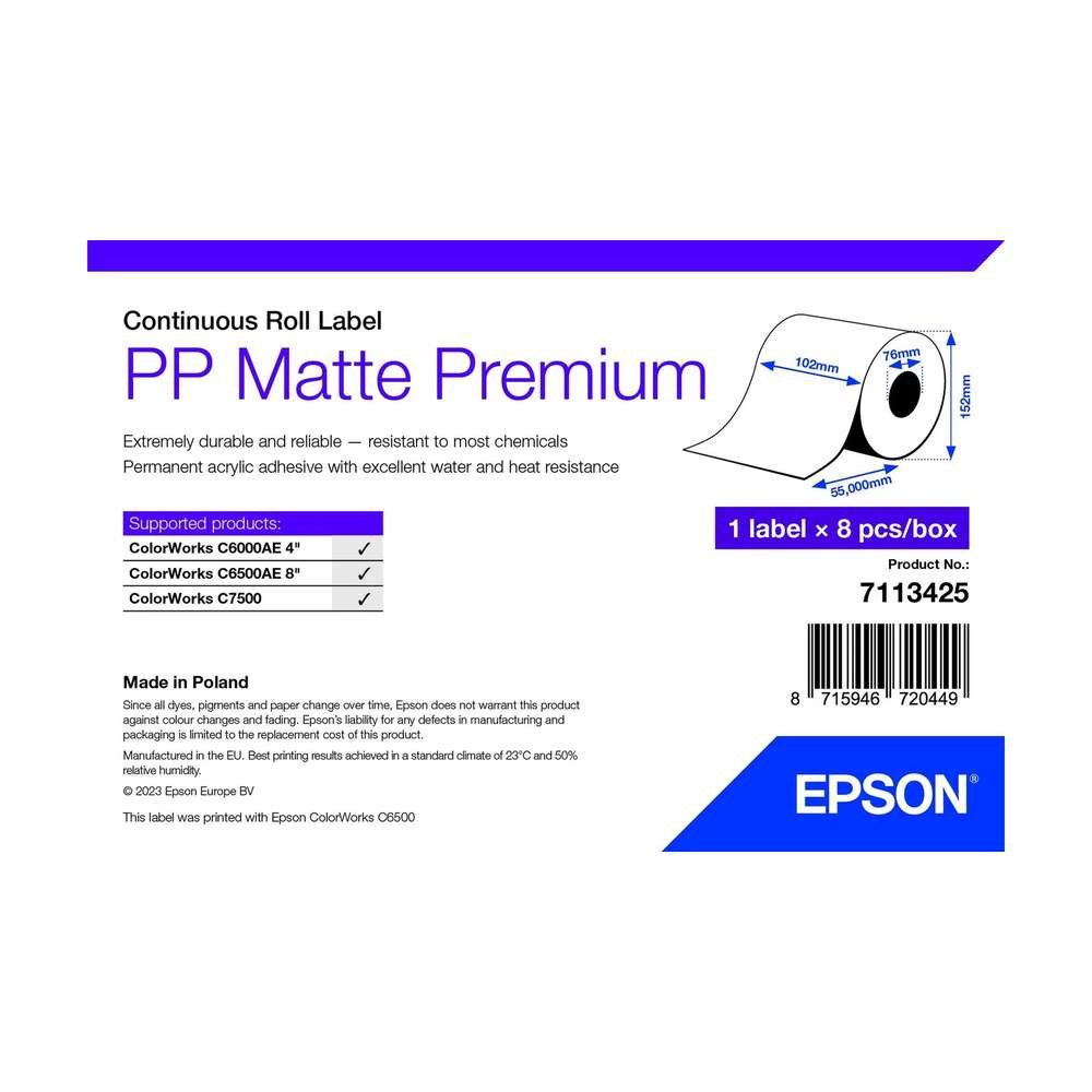 Epson Epson 7113425 Druckeretikett Weiß Selbstklebendes Druckeretikett Etikettendrucker