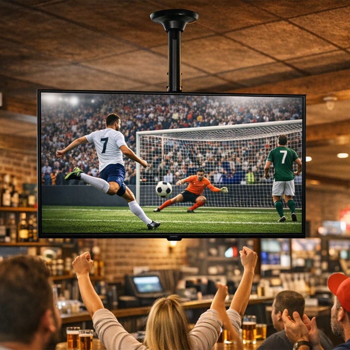 my wall TV-Deckenhalterung HD3L, (bis 70 Zoll, 360° drehbar, variabler Deckenabstand)