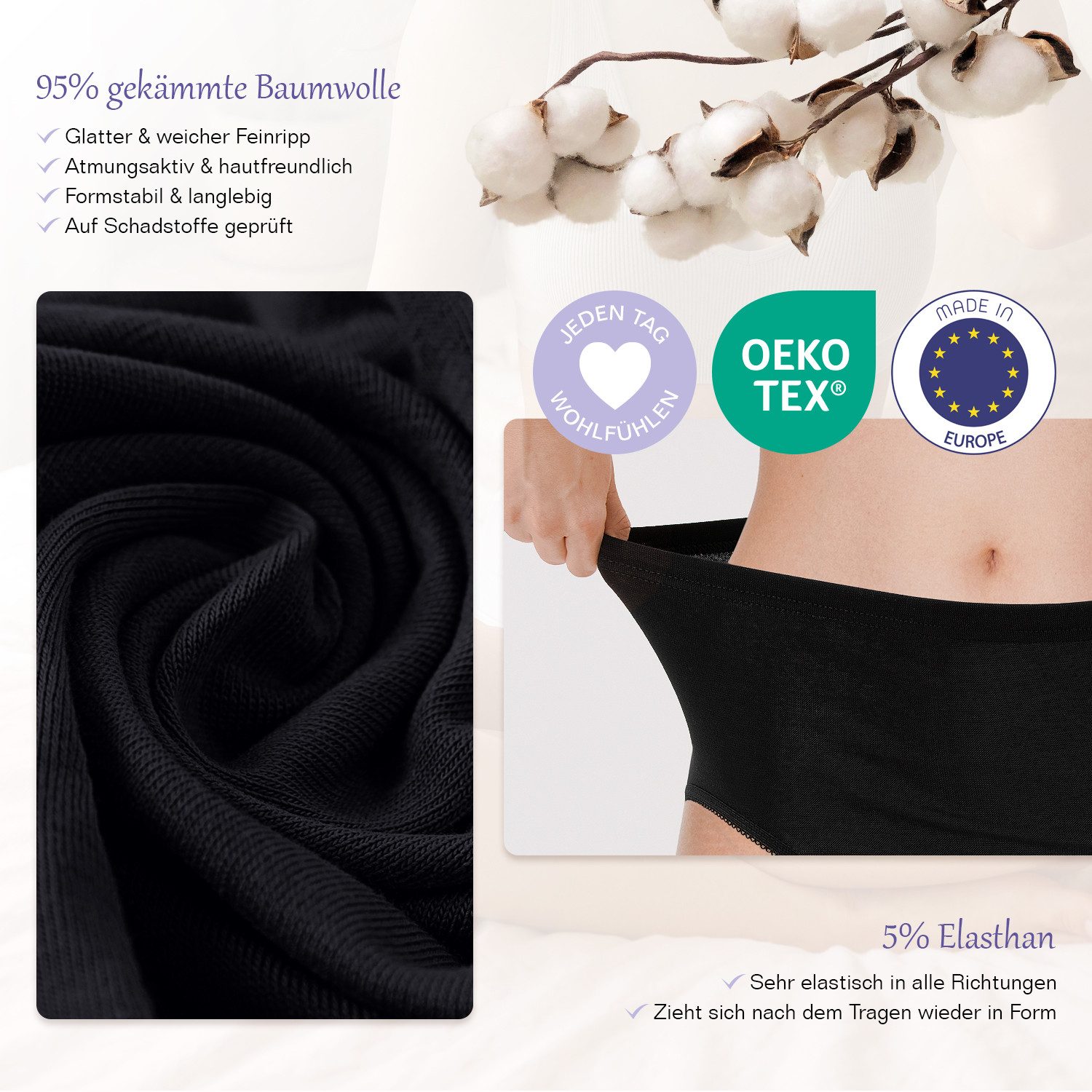 celodoro Taillenslip Damen Taillenslip (3er / 6er Pack) ohne Seitennähte