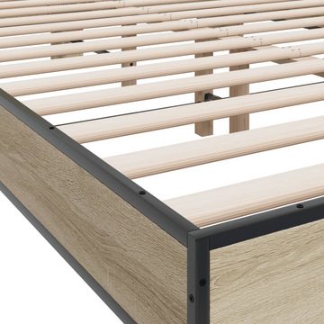 vidaXL Bett Bettgestell Sonoma-Eiche 140x190 cm Holzwerkstoff und Metall
