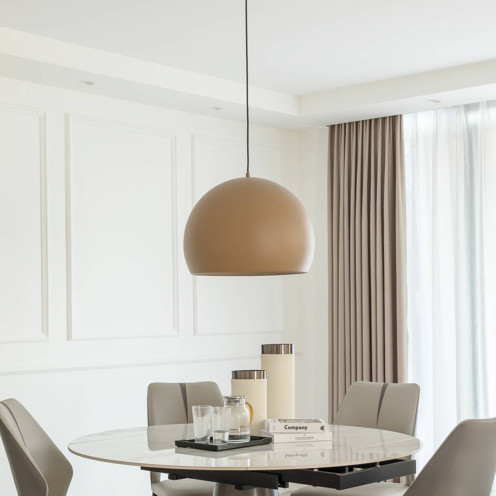 Lucande Hängeleuchte Lythara, LED, Metall, Braun warmweiß IP20, LED 10,5 W gesamt, warmweiß