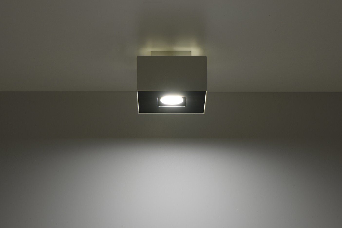 klein Leuchtmittel, Bauhaus Metall Flur Weiß Deckenlampe eckig HYDRA, Deckenleuchte Treppe Licht-Erlebnisse Schwarz ohne