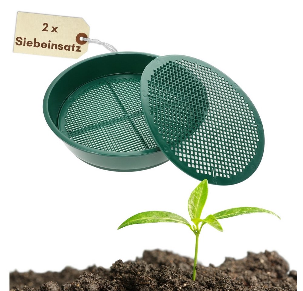 GarPet Gartensieb Gartensieb Erde 2in1 Erdsieb für Garten Sieb Sandsieb 4 - 6 mm Ø 38cm