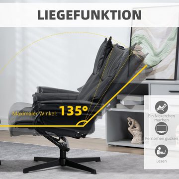 HOMCOM Relaxsessel drehbarer Ruhesessel, TV-Sessel mit Liegefunktion (Set, 2-St., Fernsehsessel), für Wohnzimmer, Büro