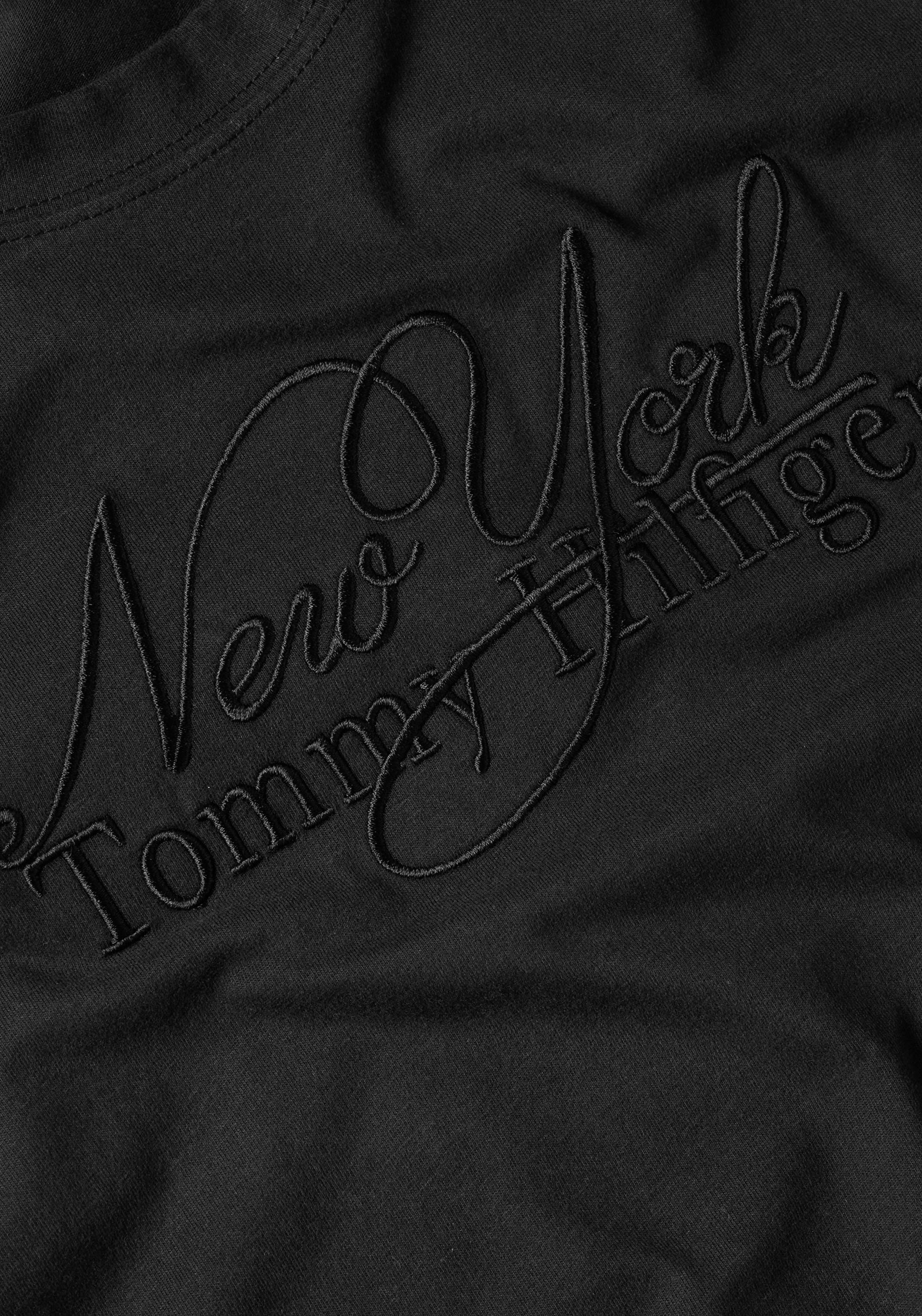 Tommy Hilfiger T-Shirt CTN REG BRUSHED NY Black SS Hilfiger Tommy Markenlabel mit C-NK