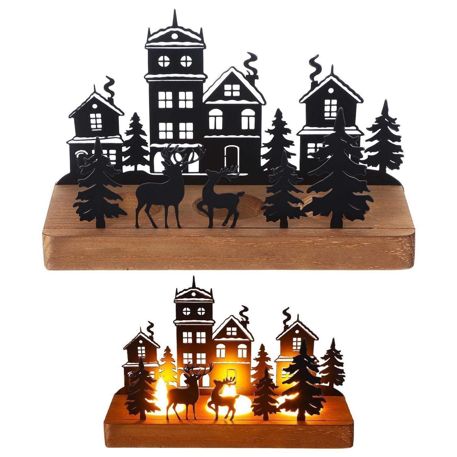 LuxusKollektion Adventskranz Adventskranz Teelichthalter Holz Metall