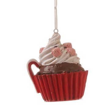 MARELIDA Christbaumschmuck Weihnachtsbaumschmuck Muffin Cupcake Törtchen Geschenk H: 8cm rosa