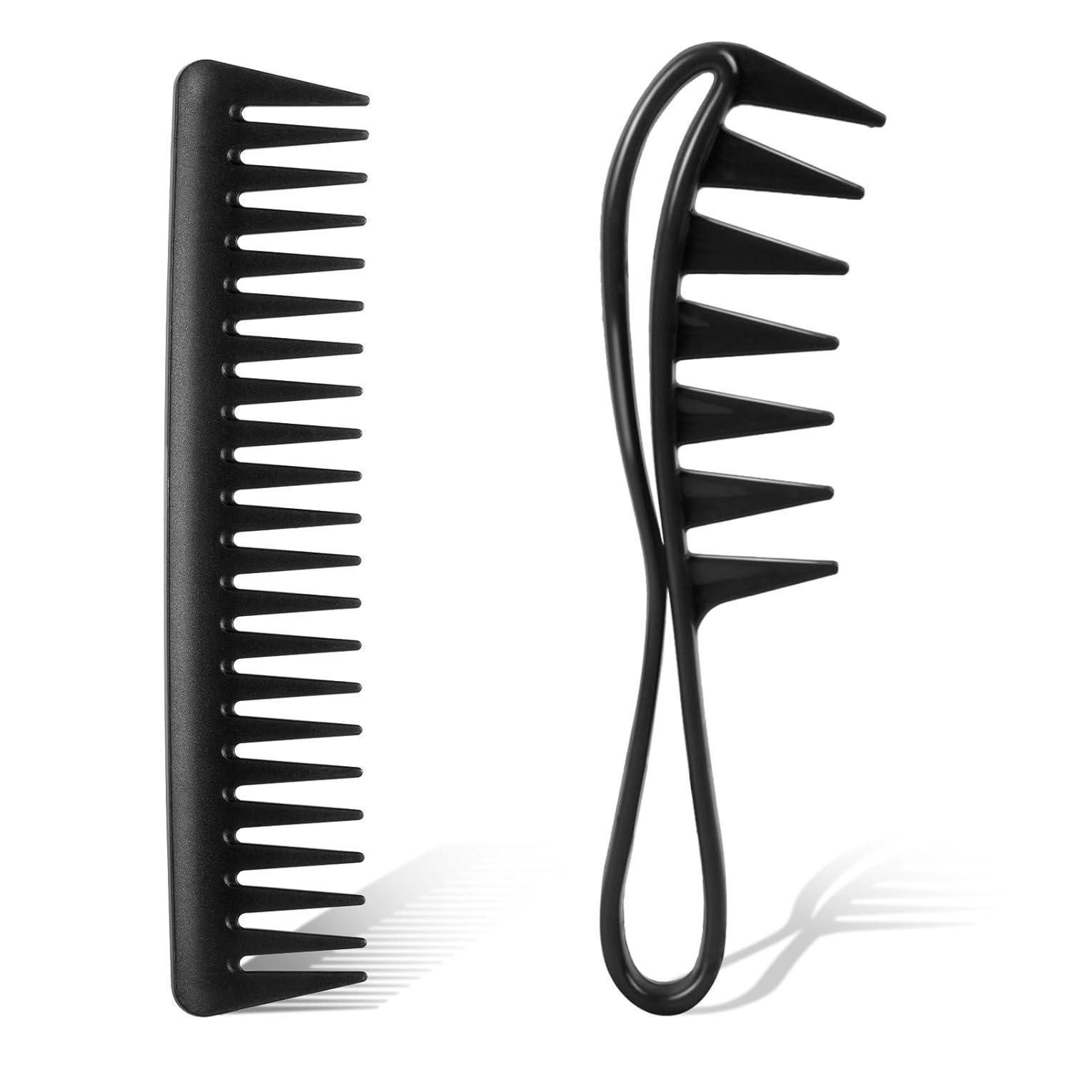 LuxusKollektion Lockenkamm Breite Zahnkämme 2 Stück Schwarz Hitzebeständig Antistatisch