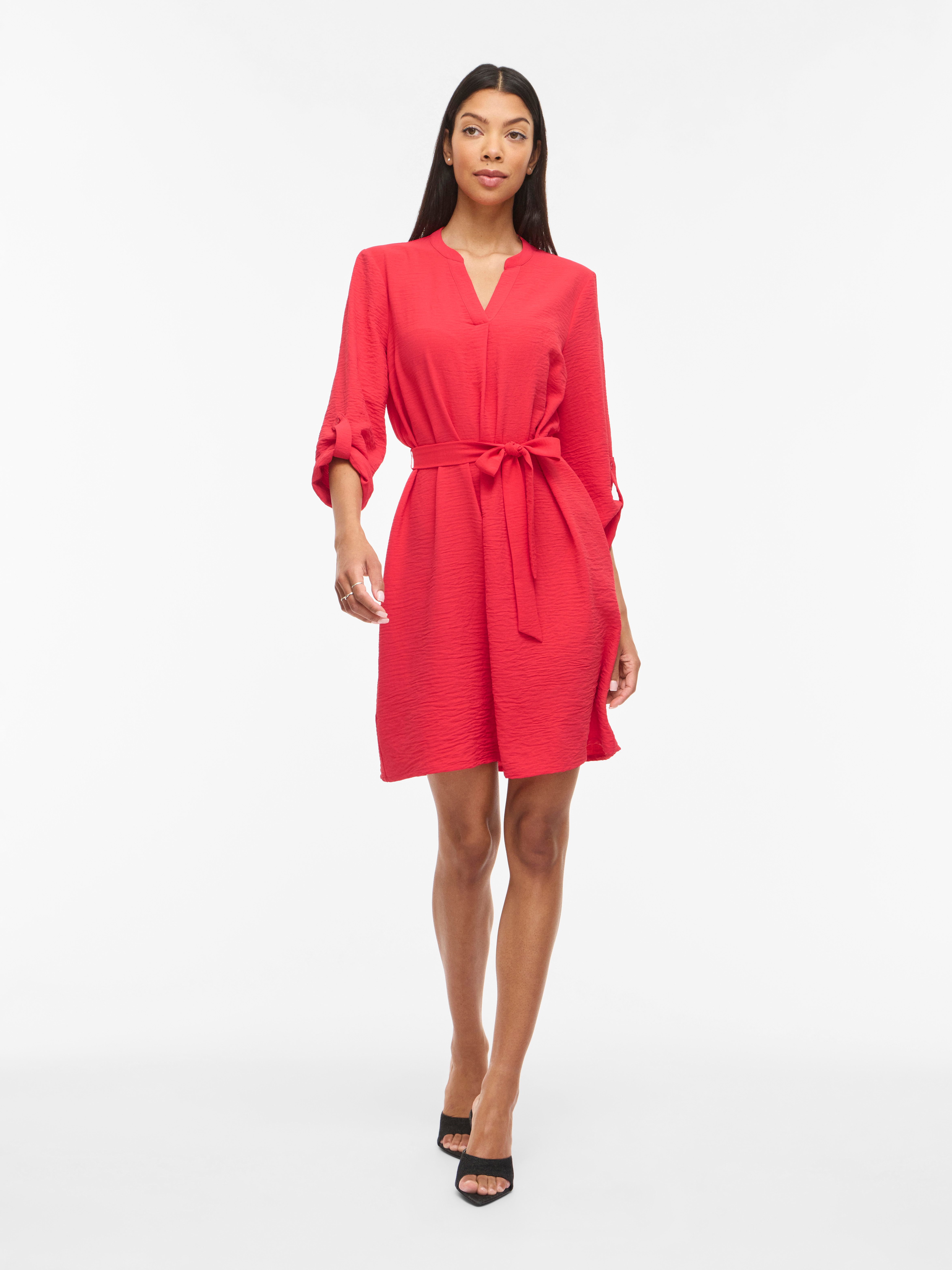 Vila Minikleid VIJOSA 3/4 V-NECK DRESS Sommerkleid