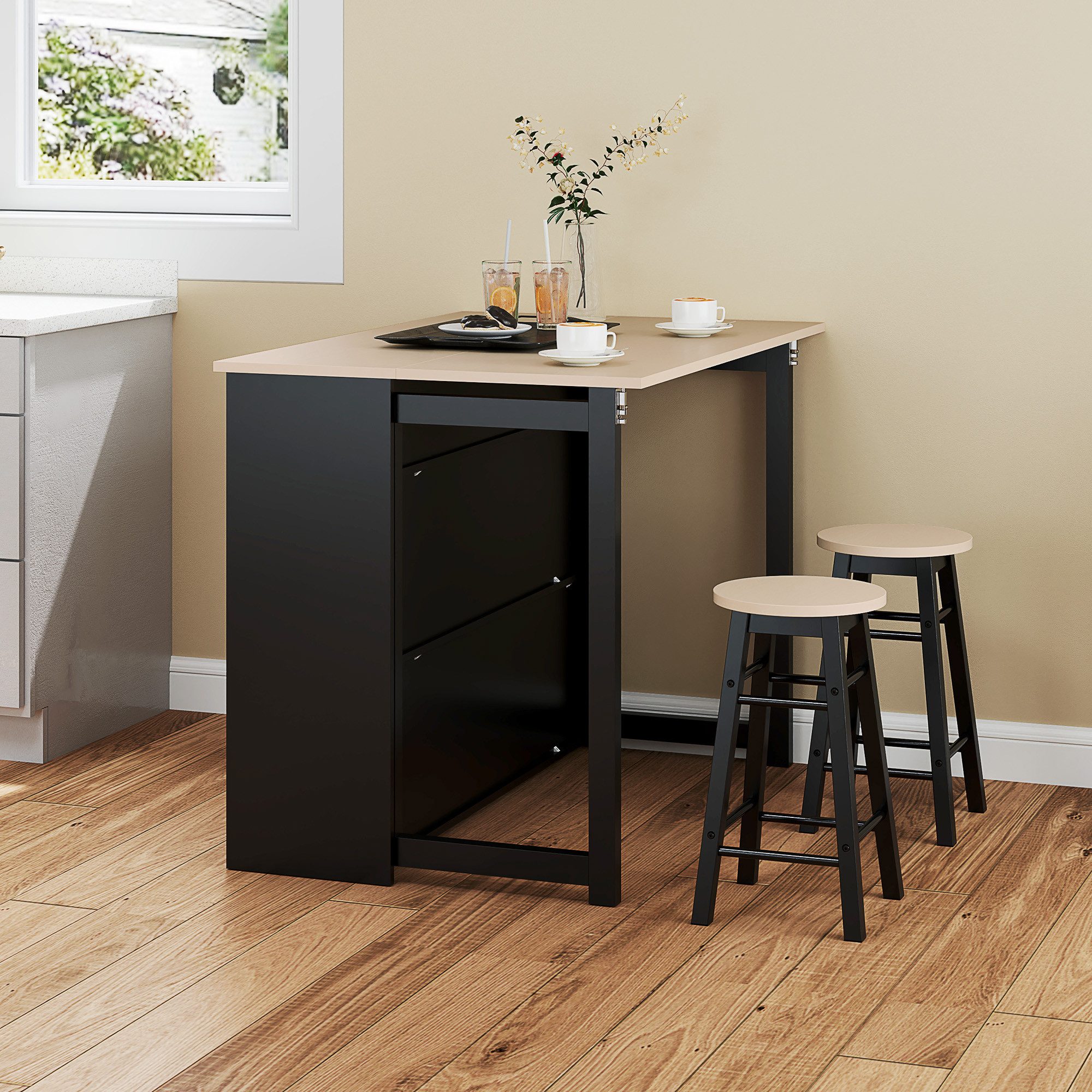HOMCOM Bargruppe Bartisch mit Barhocker Set, günstig online kaufen
