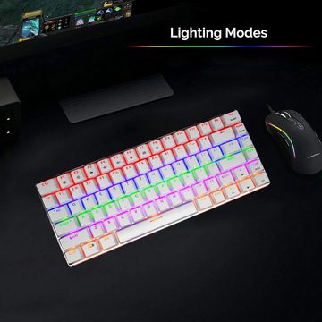 CROSS ZEBRA REGENBOGEN LED-HINTERGRUNDBELEUCHTUNG Gaming-Tastatur (Anti-Ghosting-Technologie,Hochwertige Materialien maximale Präzision)