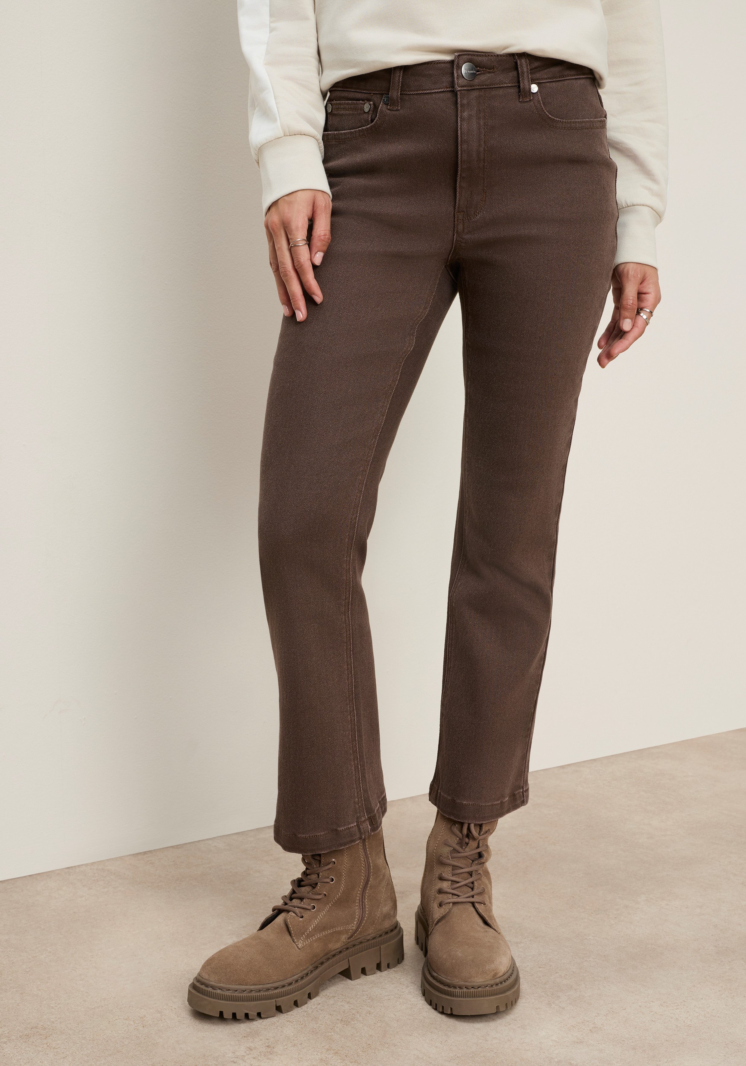 Tamaris Ankle-Jeans mit leicht ausgestelltem Bein mit hoher Leibhöhe im cropped and flared Look
