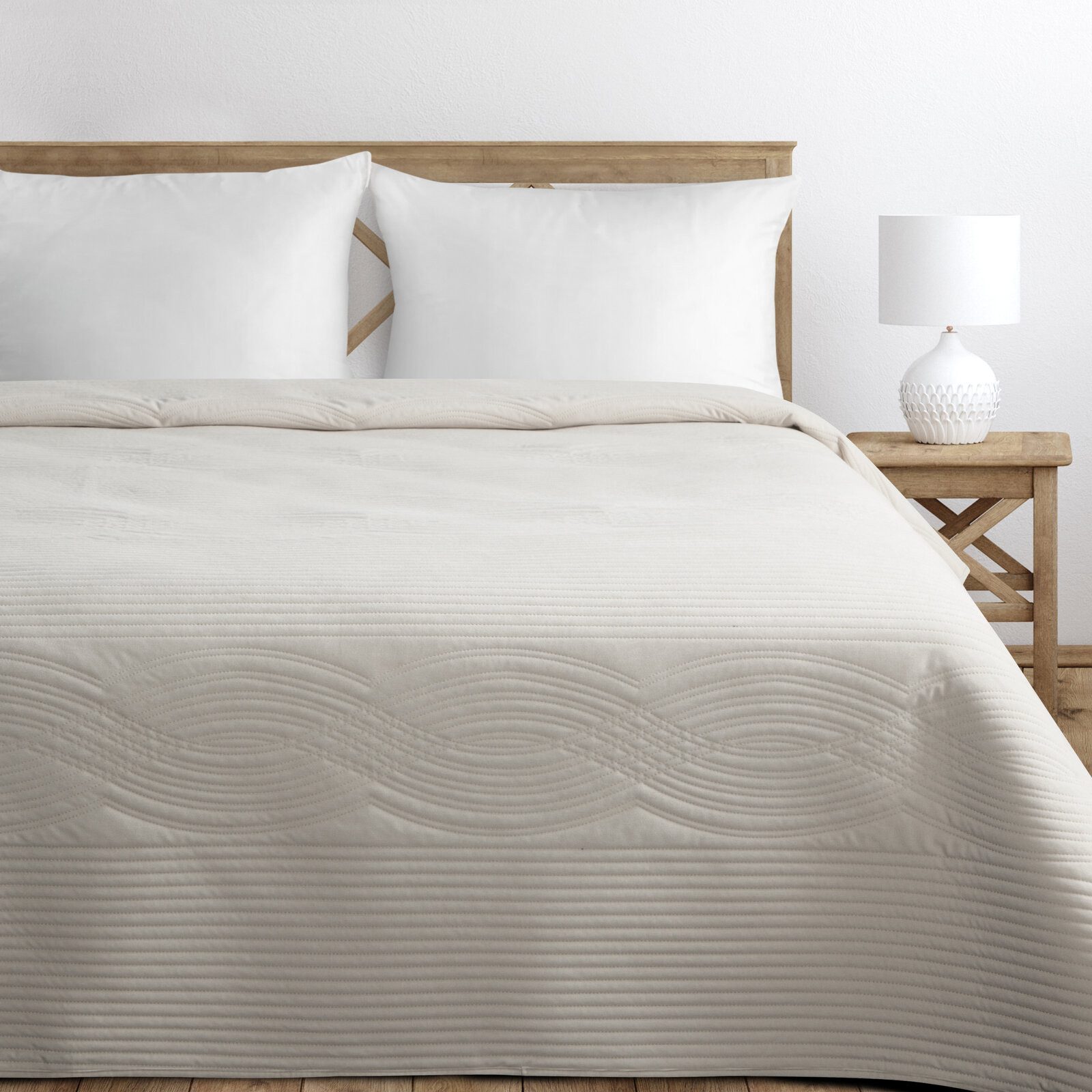 Eurofirany Tagesdecke VELVET, Steppdecke Samtdecke Karomuster Weicher Überwurf Velours