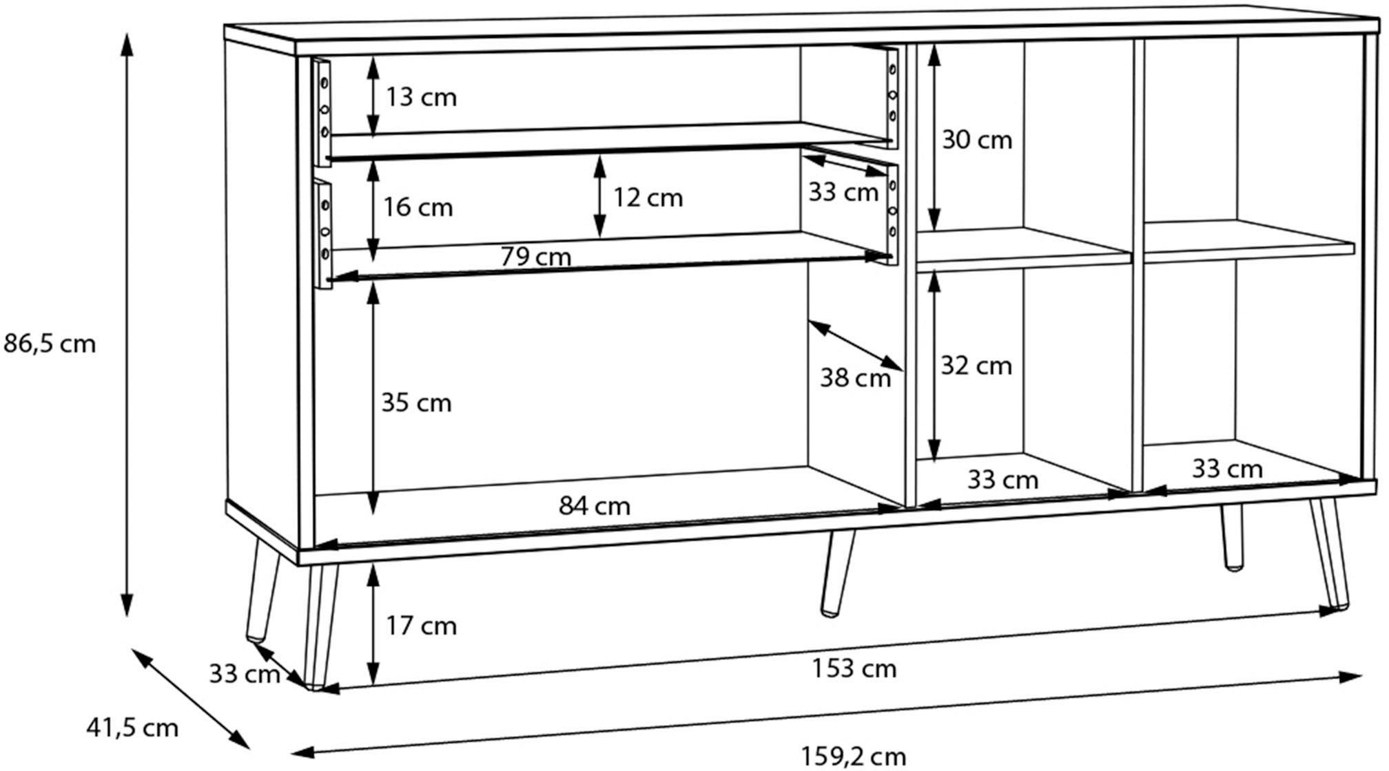 by EasyKlix Sideboard FORTE Forte, Weiß/Mauvella aufzubauen Art Möbel die Harllson geniale Eiche neue