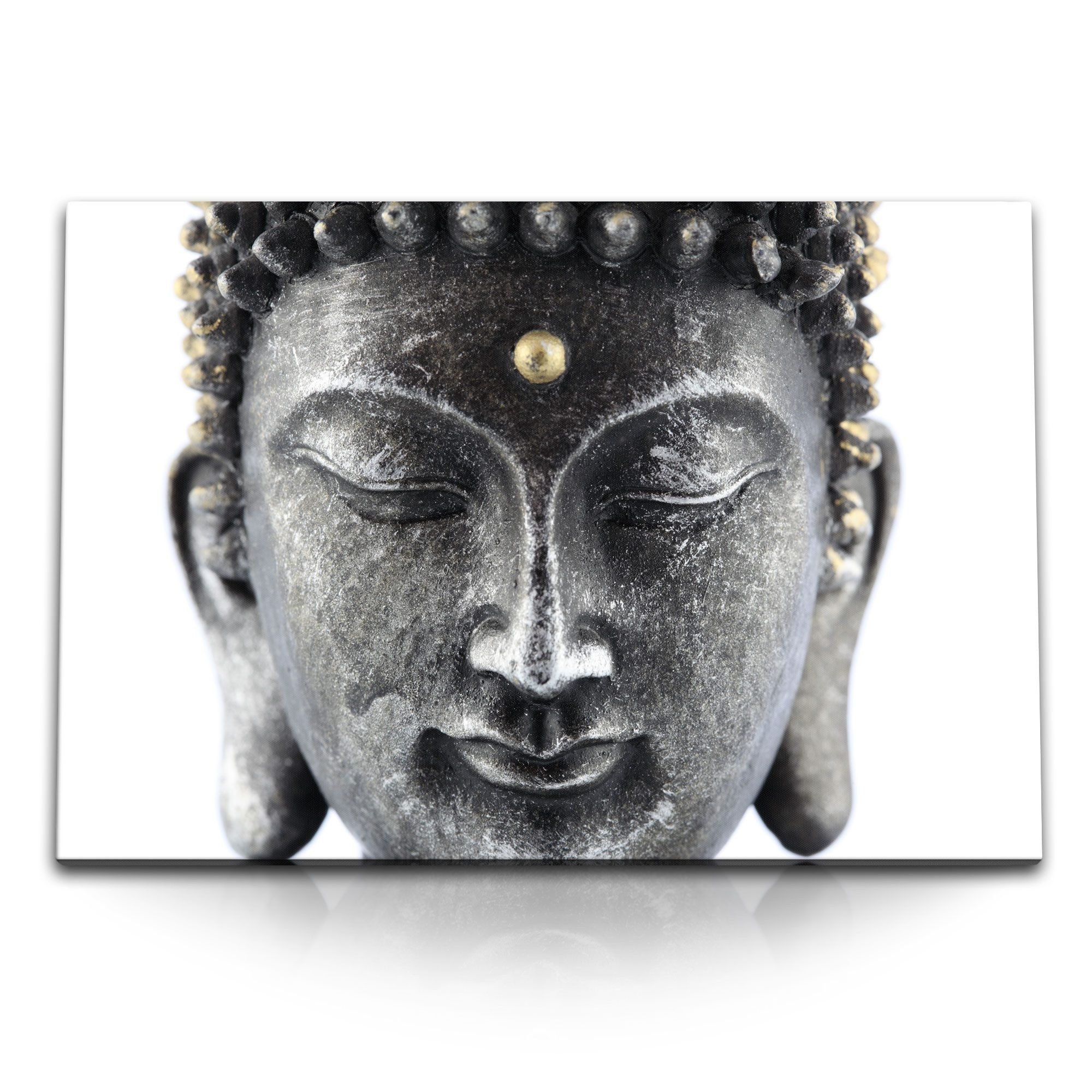 Sinus Art Leinwandbild 120x80cm Wandbild auf Leinwand Buddhastatue Buddha Buddhismus Buddhako, (1 St)